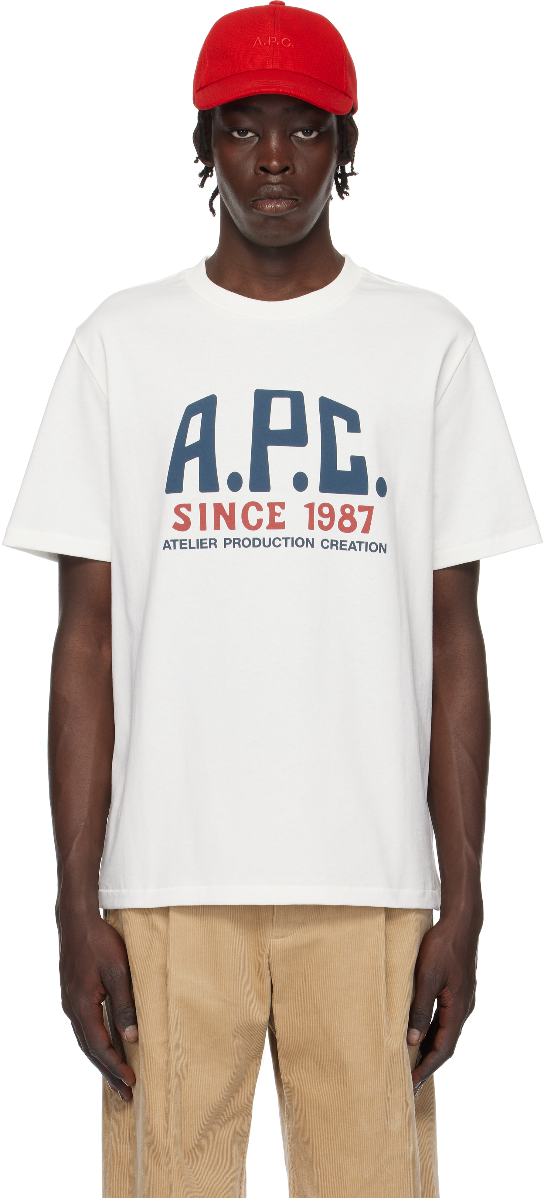 A. P.C. Gray Print Label T-shirt