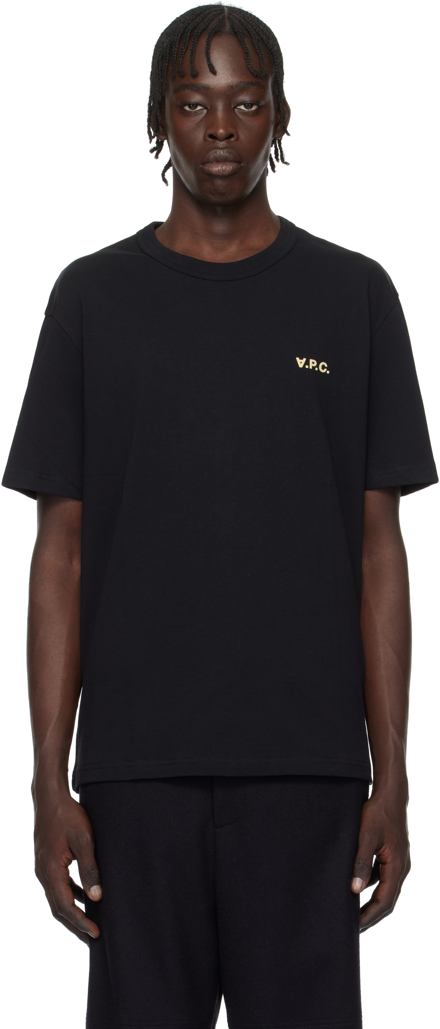 A. P.C. Off-White Flocked T-Shirt