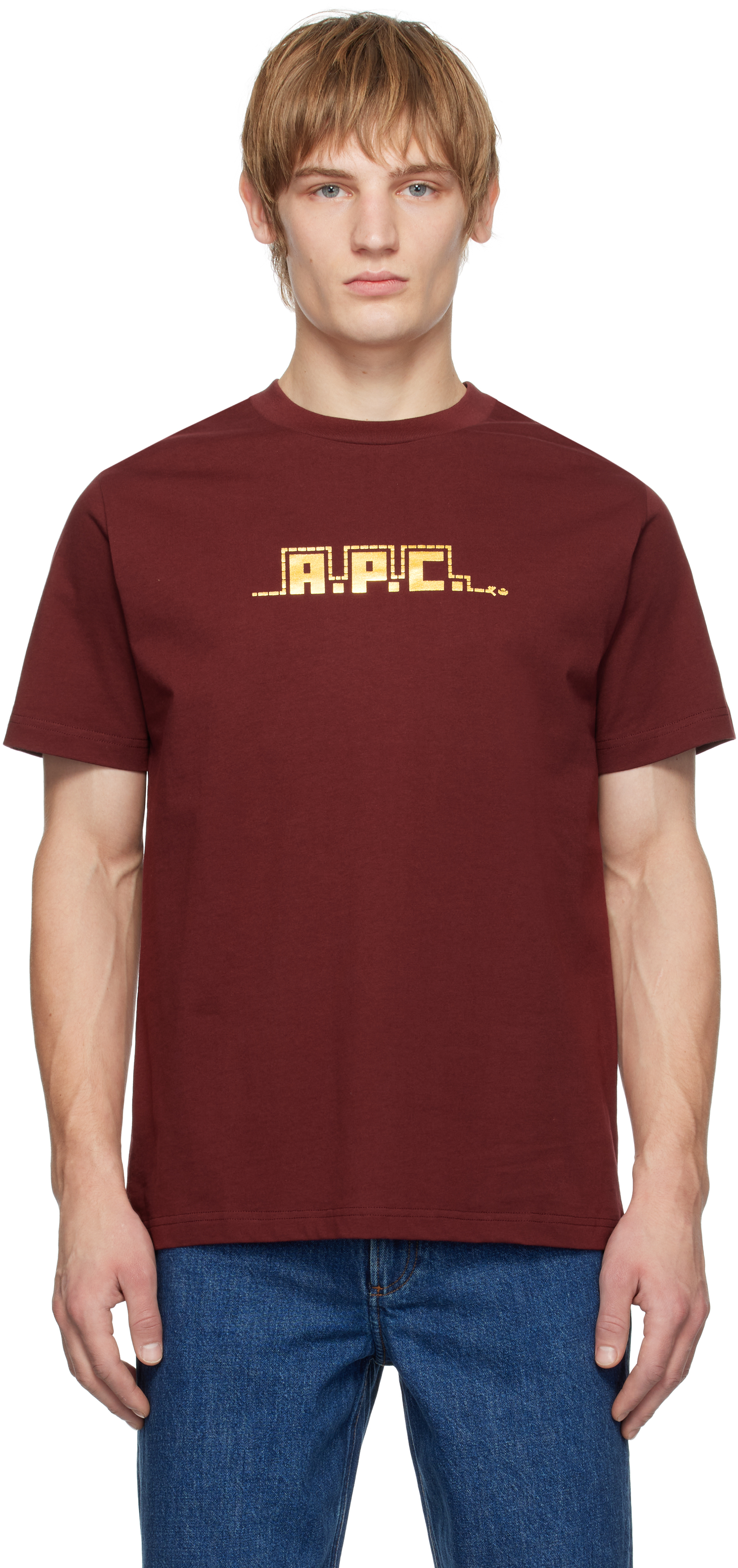 A. P.C. Burgundy Snake T-shirt