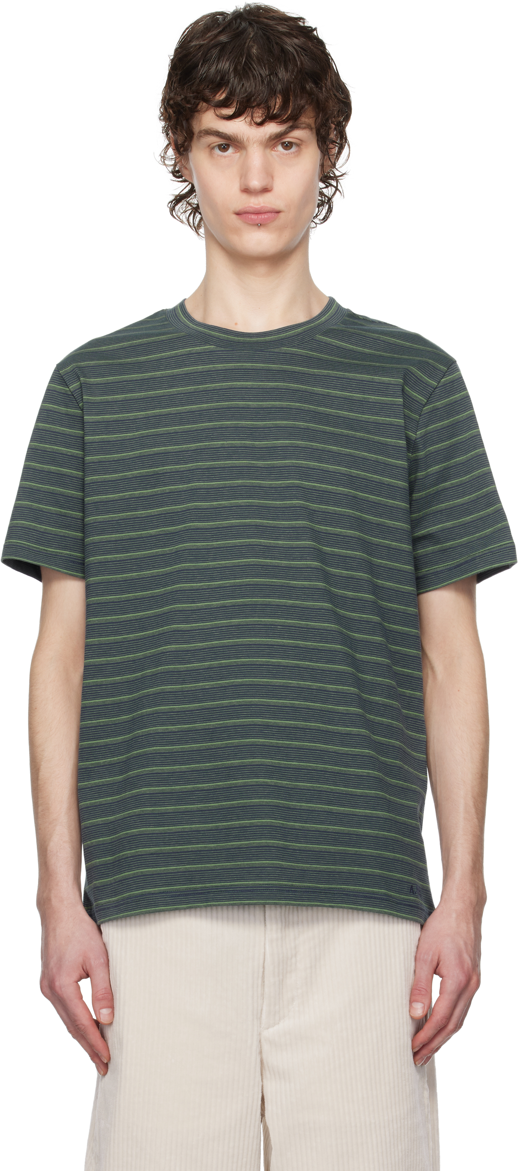 【関税込み】A.P.C. ブルー＆グリーン Aymeric Tシャツ Blue & Green Aymeric T-shirt by A.P.C. on Sale