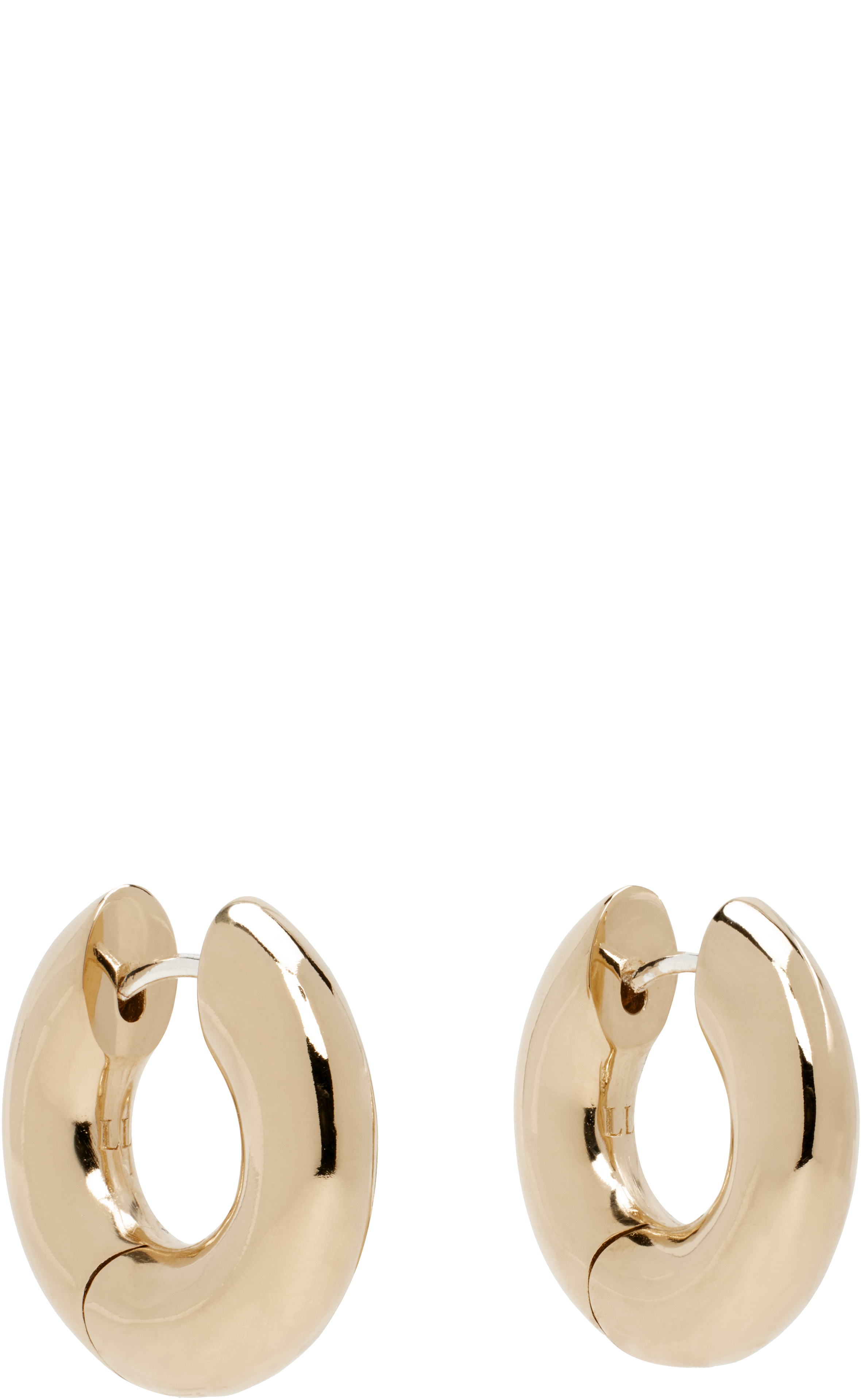 Shop Laura Lombardi Gold Medium Terra Hoop Earrings