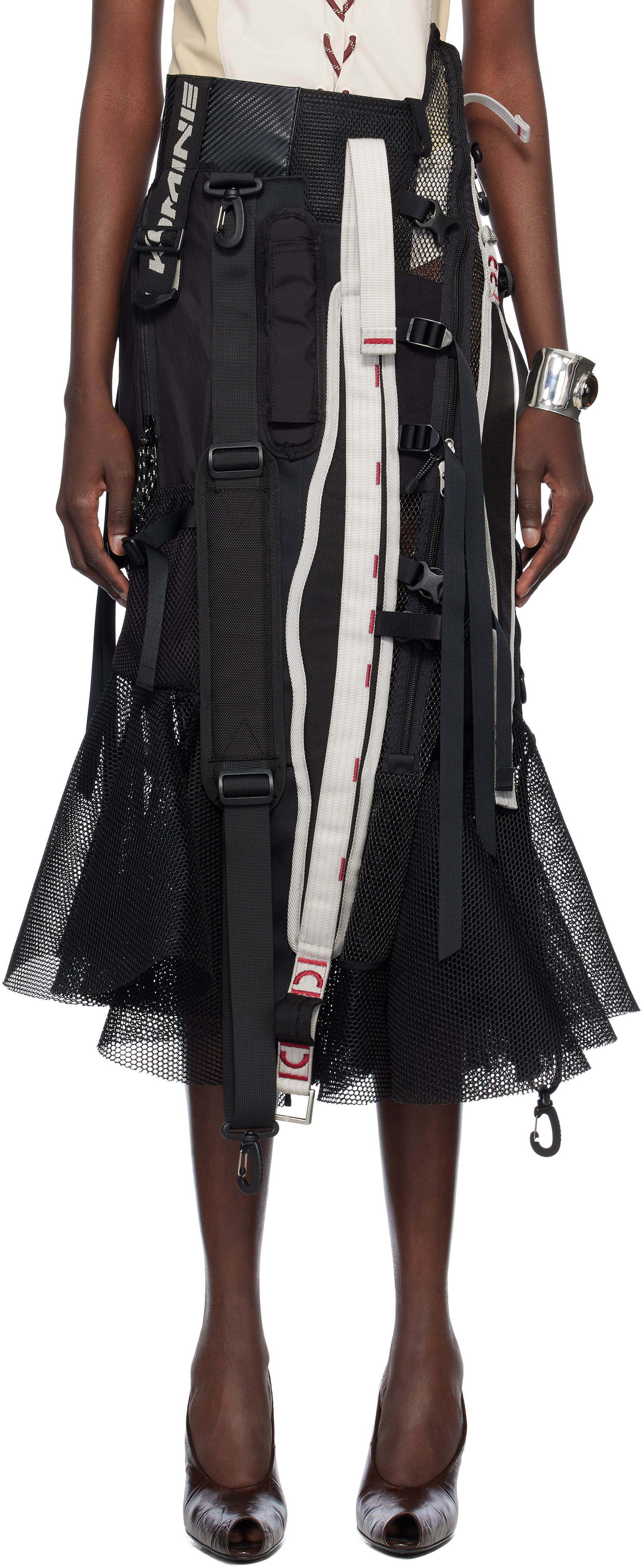 スカート JUNYA WATANABE Women Mid Skirts JNS017 BLACK Junya Watanabe high-waist Pleated Skirt | Black | FARFETCH