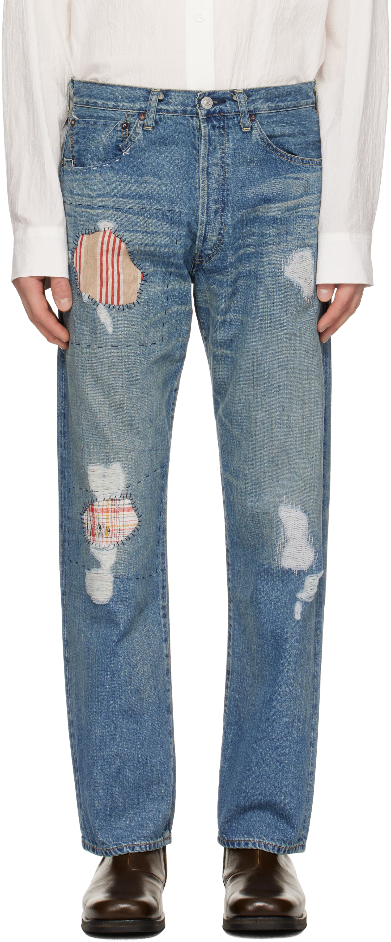 Blue Levi's Edition Cotton Selvedge Garment Treated Jeans