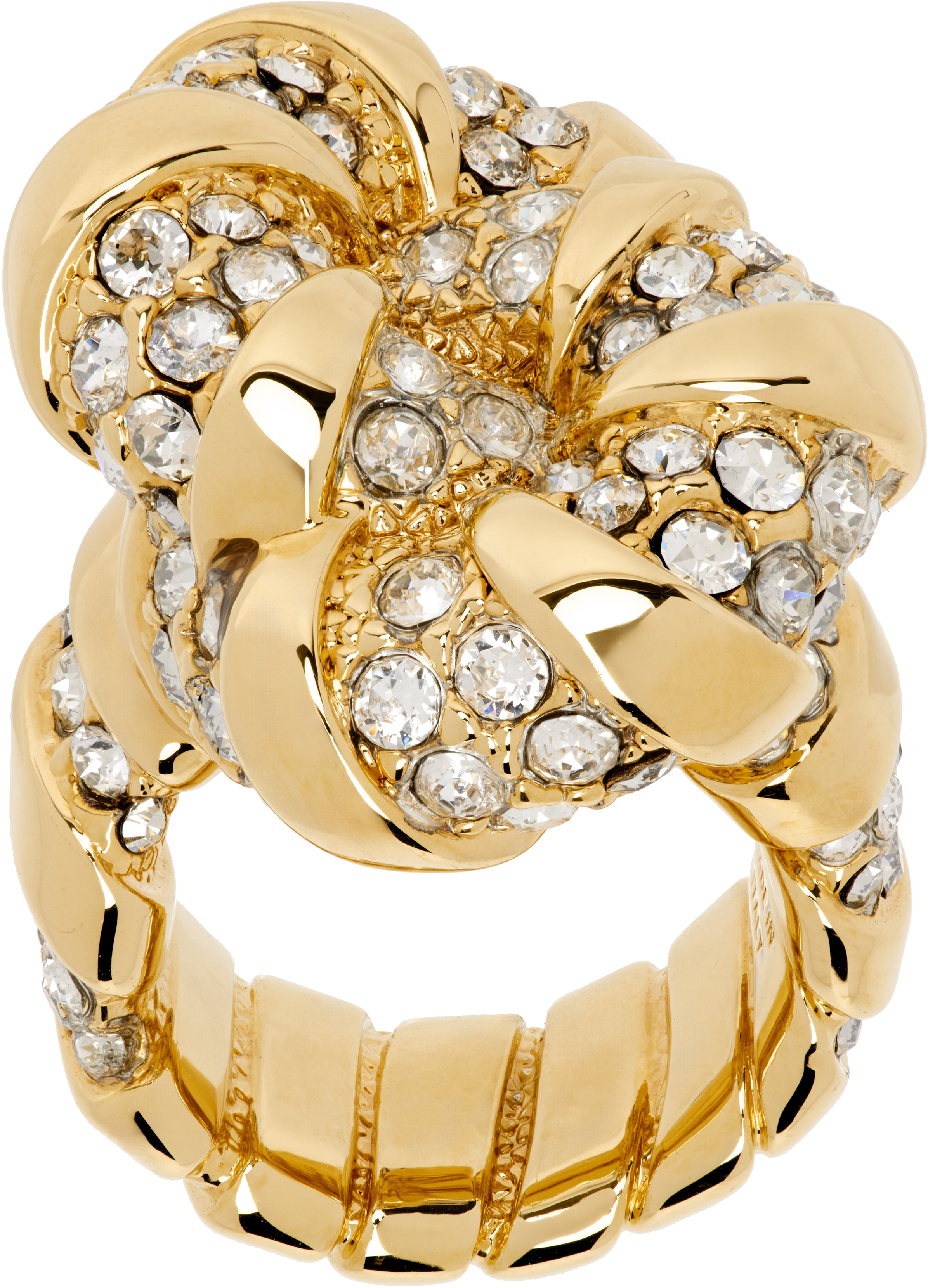 Gold Rhinestone Mélodie Ring by Lanvin on Sale