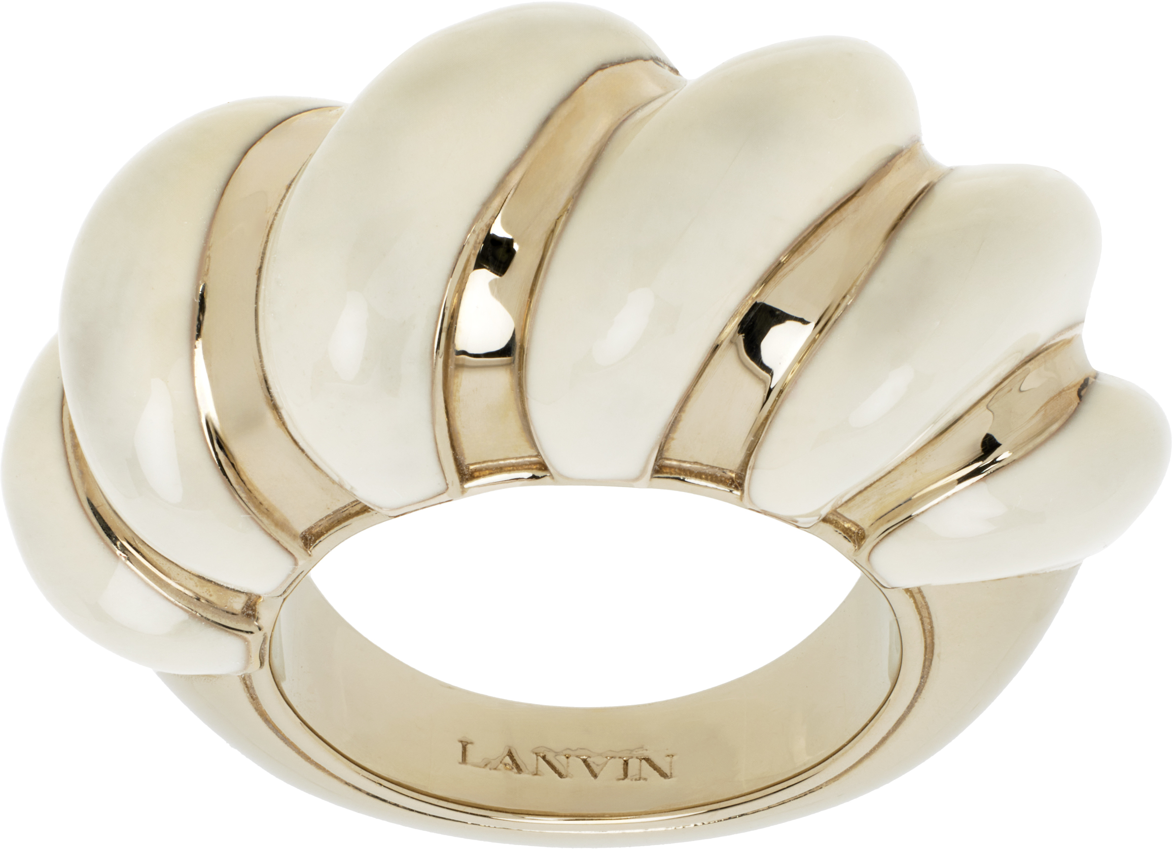 Lanvin Gold & Off-white Mélodie Candy Ring