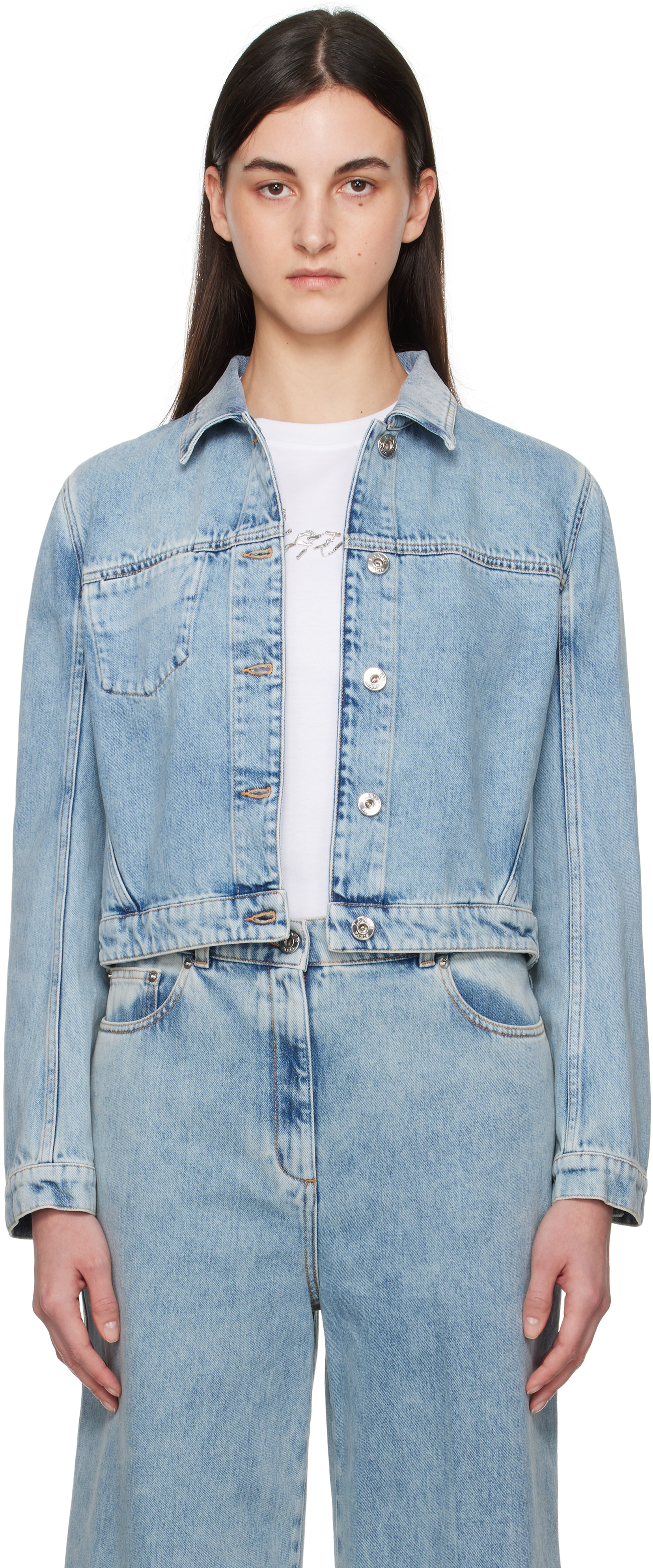 【関税込み】Lanvin ブルー ショート デニムジャケット Lanvinのブルー ショート デニムジャケットがセール中