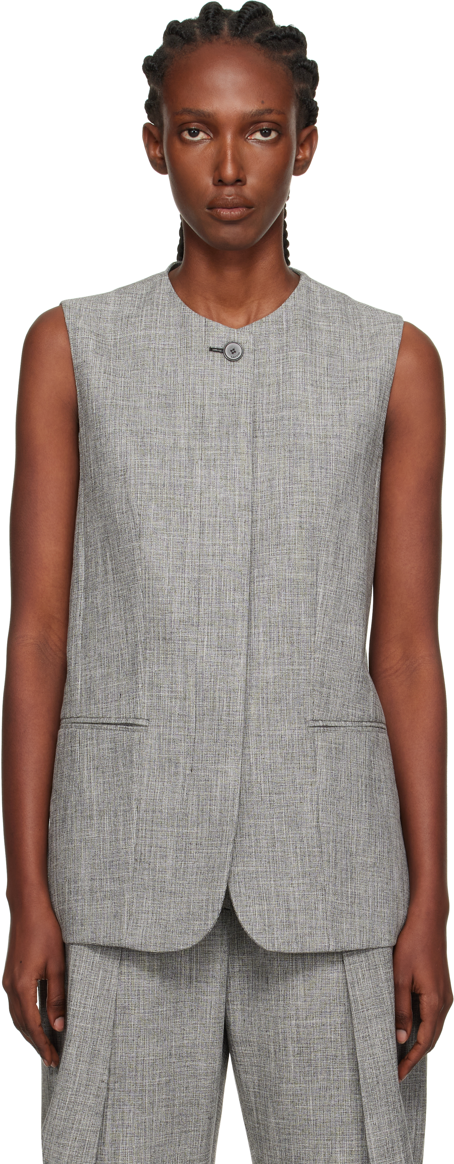 Gray Button Vest