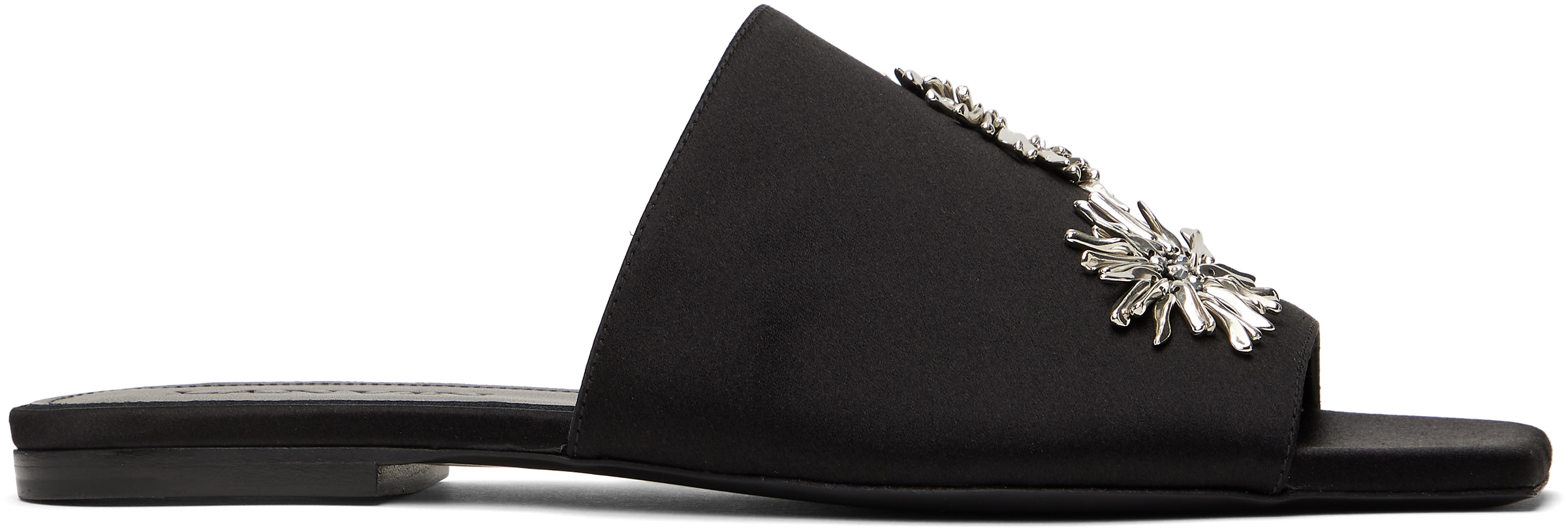 Lanvin: Black Satin Sandals | SSENSE