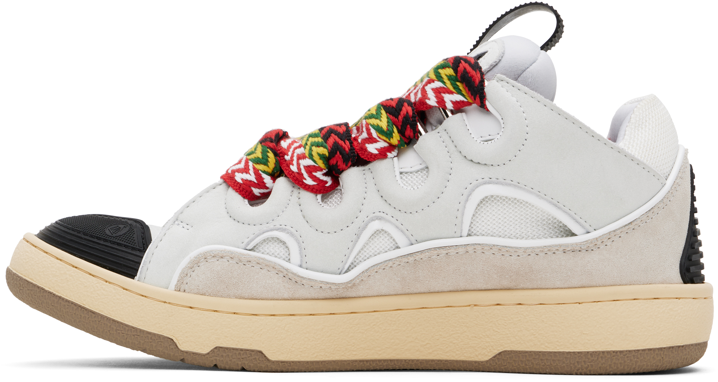 Lanvin Exaggerated Silhouette Leather And Rubber Sneakers In White