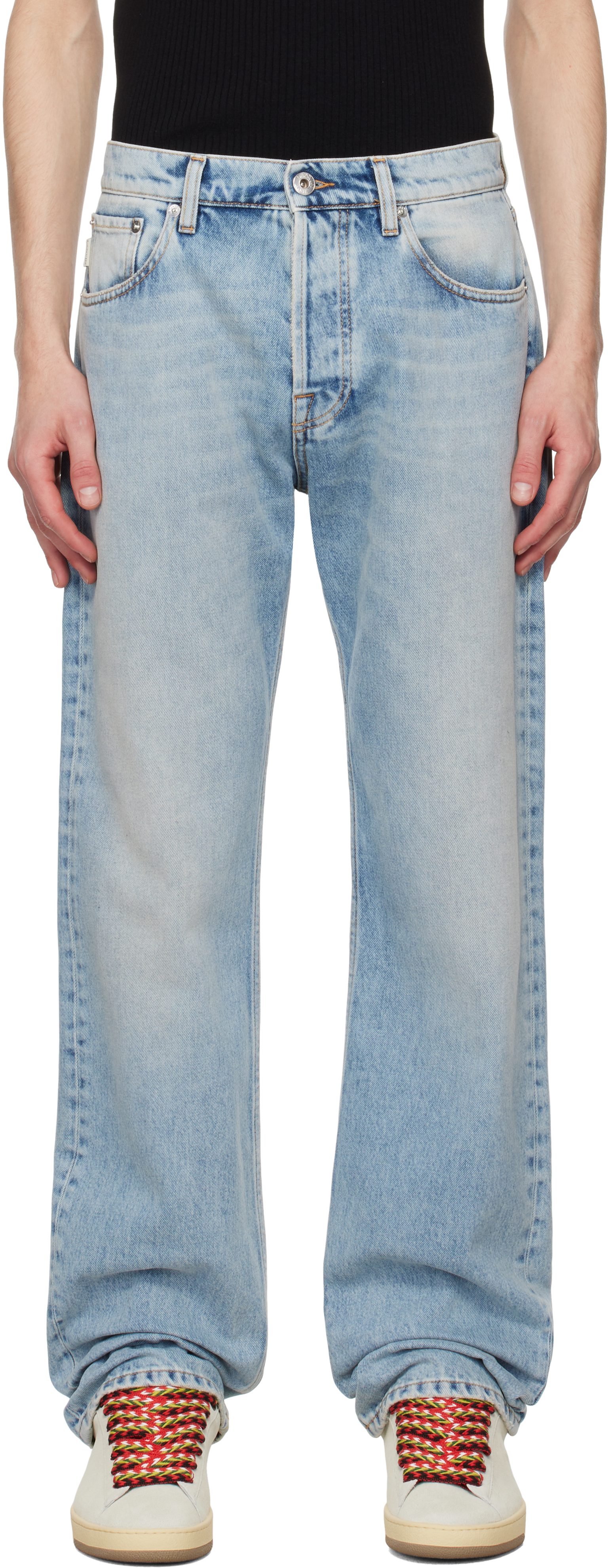 Lanvin: Blue Straight-Leg Jeans | SSENSE