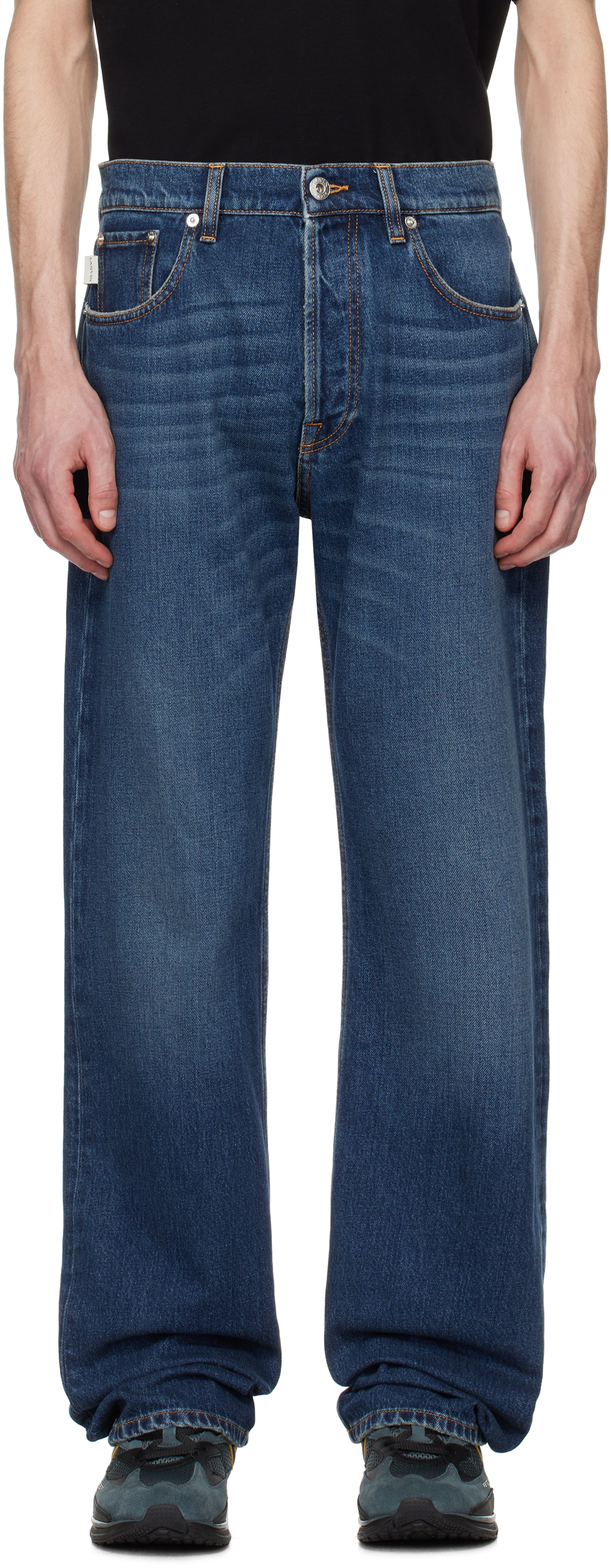 Blue Straight-Leg Jeans