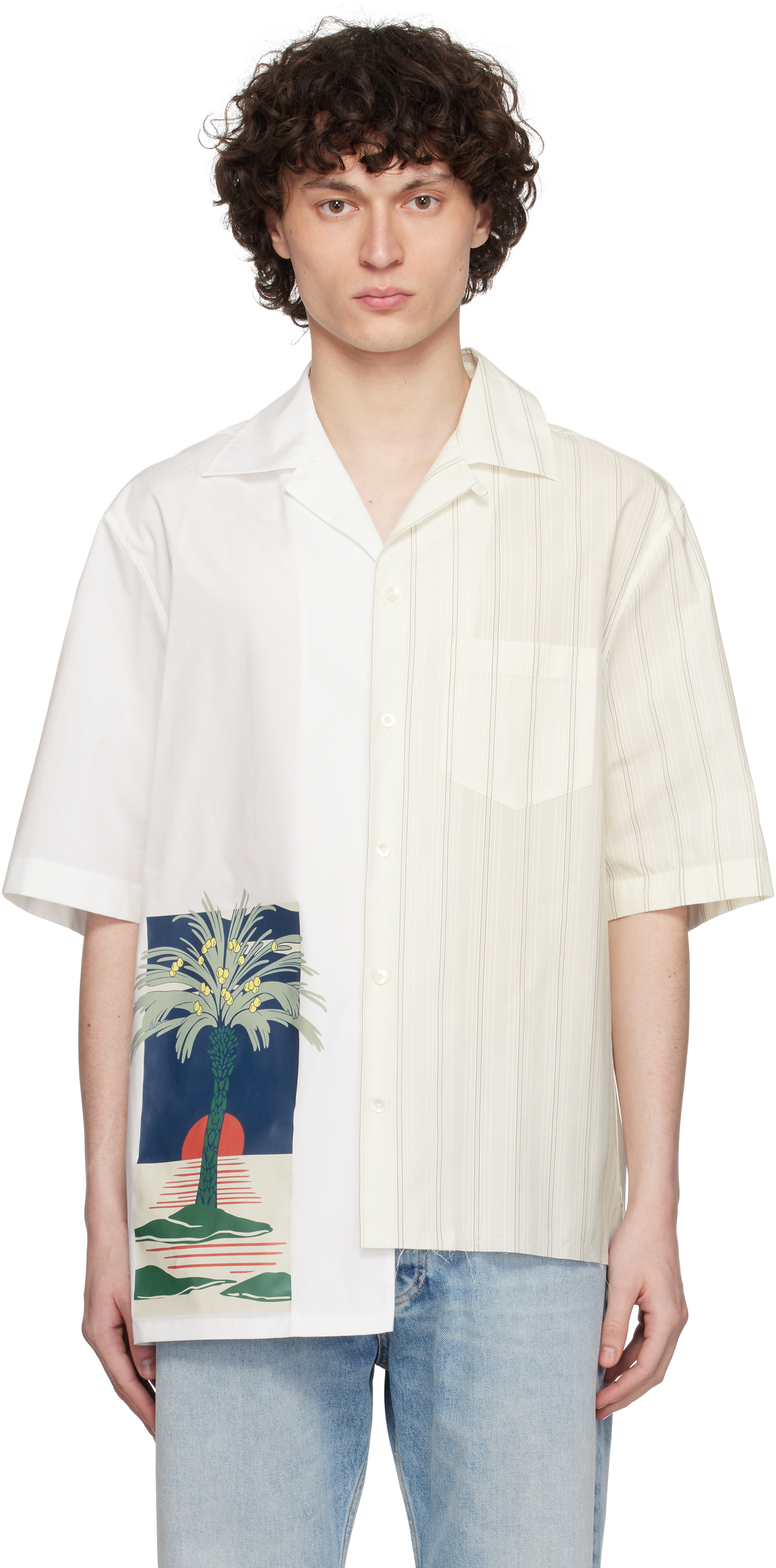 Off-White Printed Asymmetric Shirt