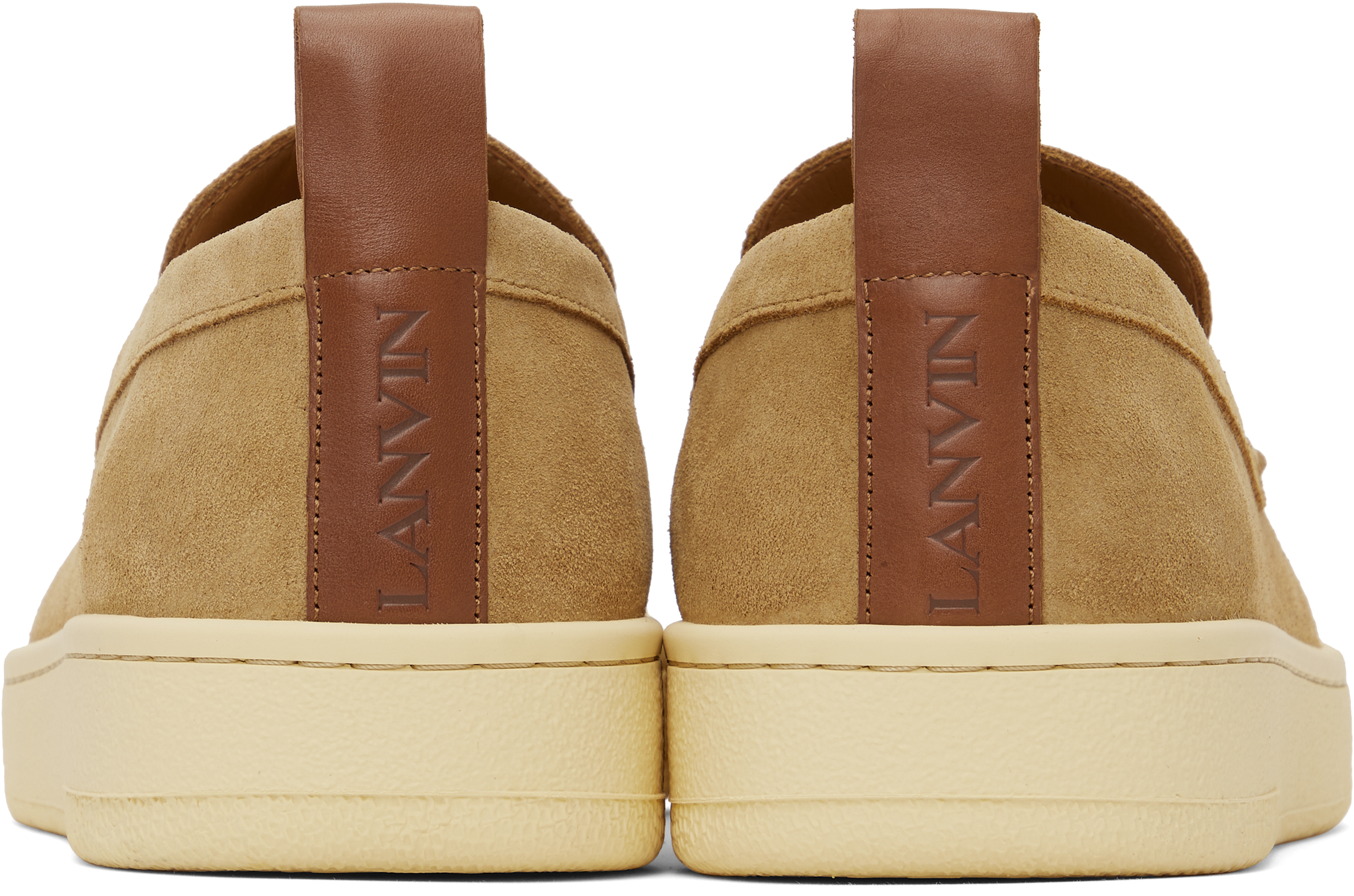 Lanvin Suede Slipper Loafers Dark Beige In Dark Beige09
