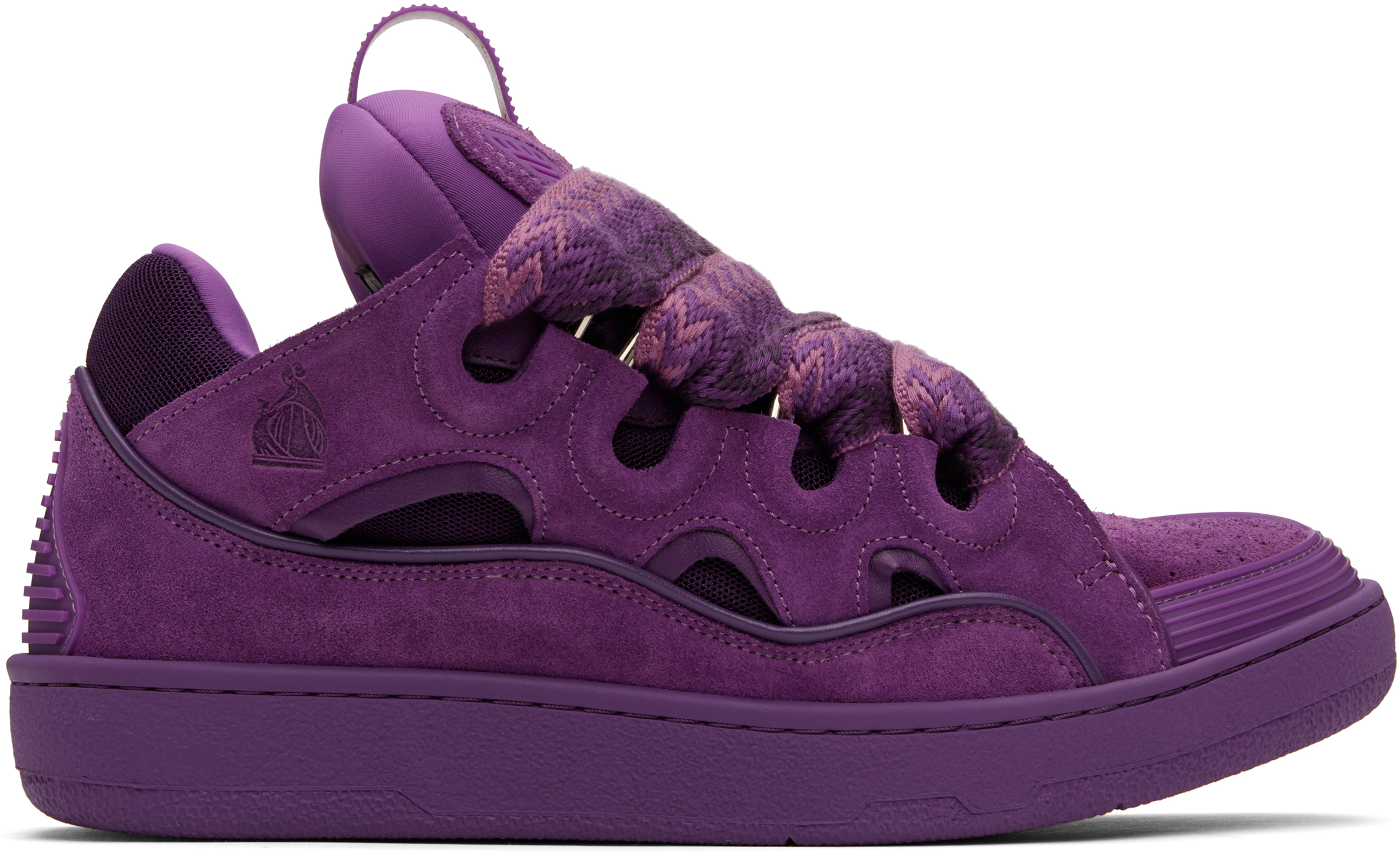 Purple Curb Leather Sneakers by Lanvin on Sale