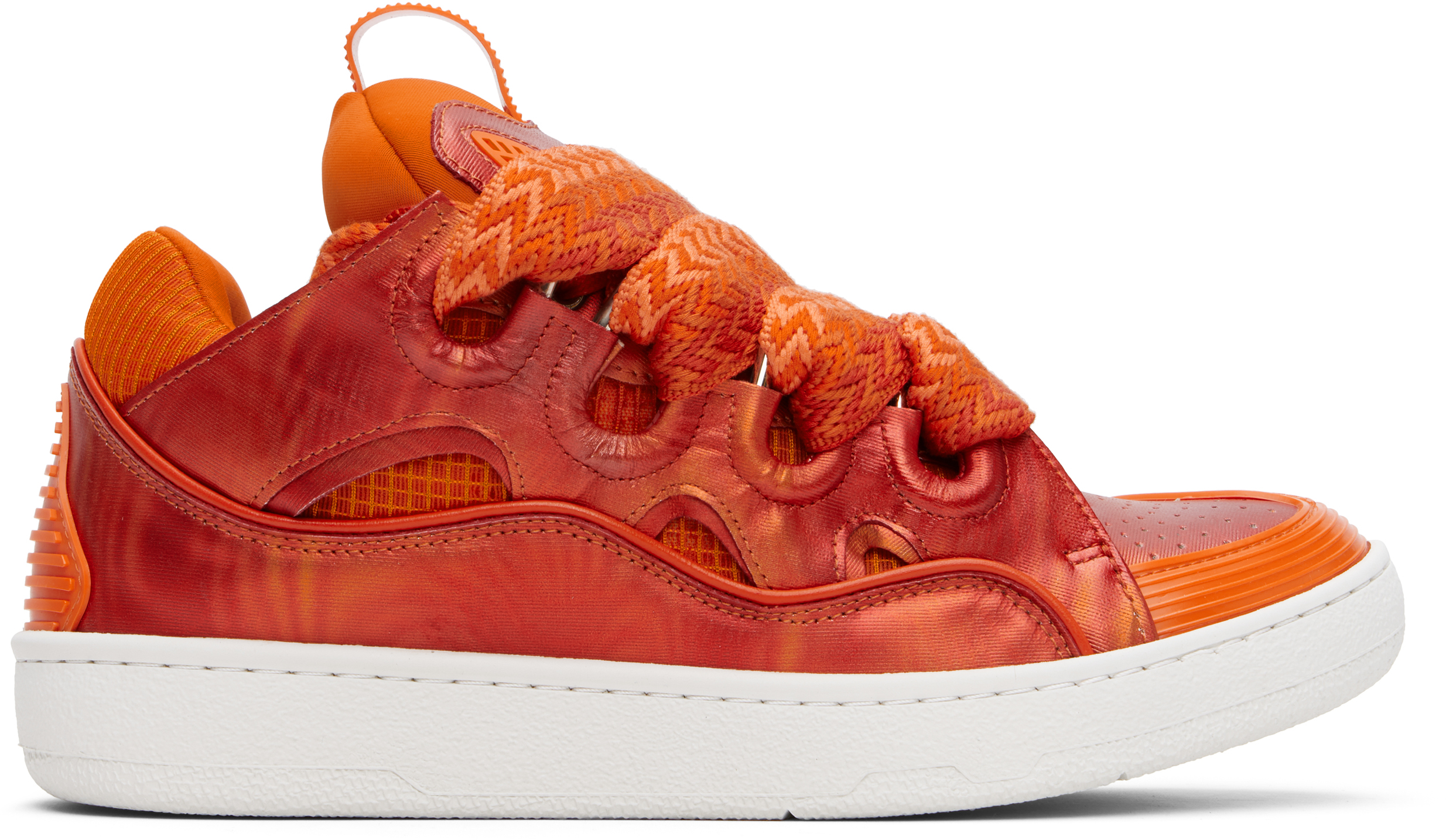 LANVIN ORANGE CURB SNEAKERS