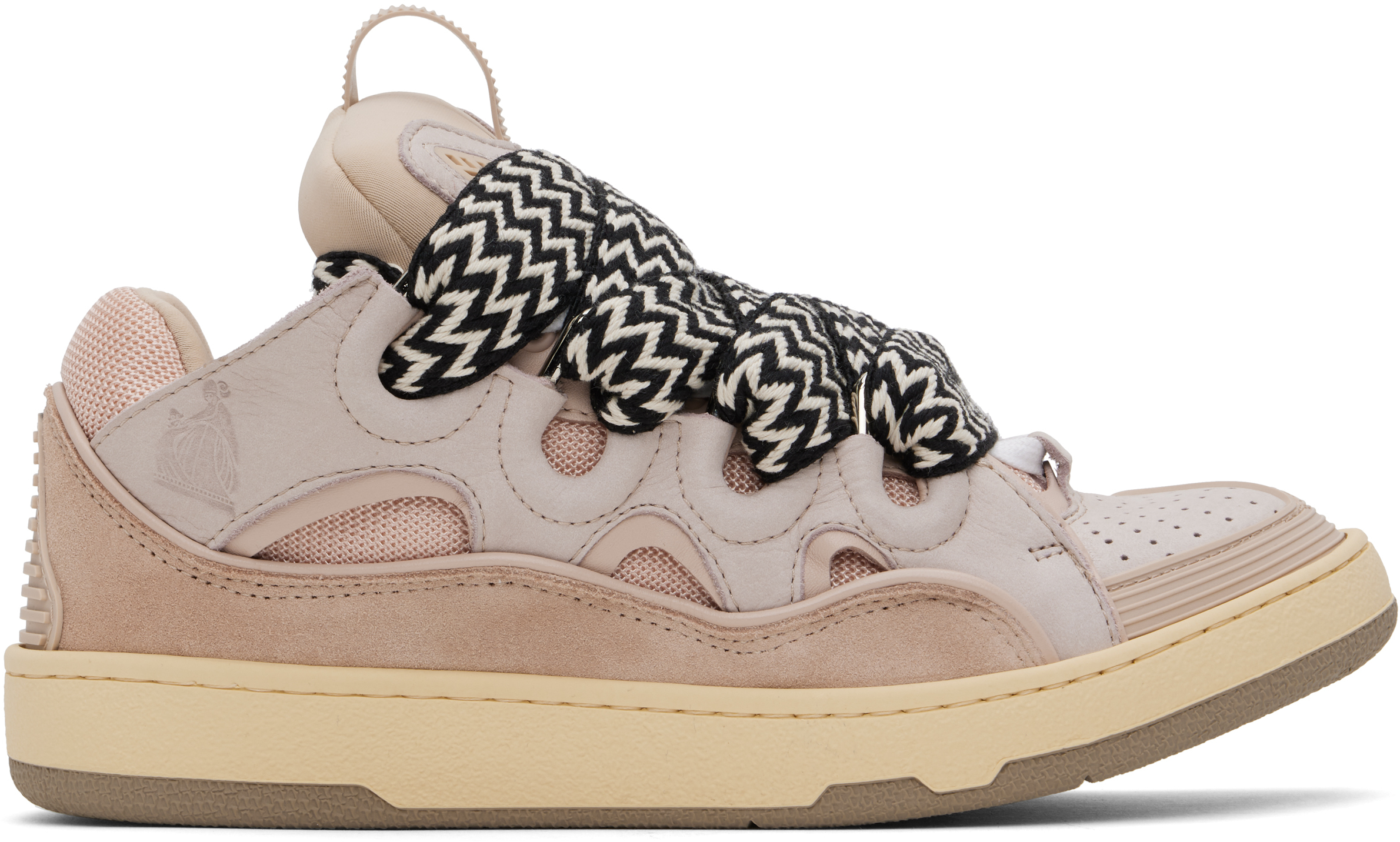 Lanvin: Pink Leather Curb Sneakers | SSENSE