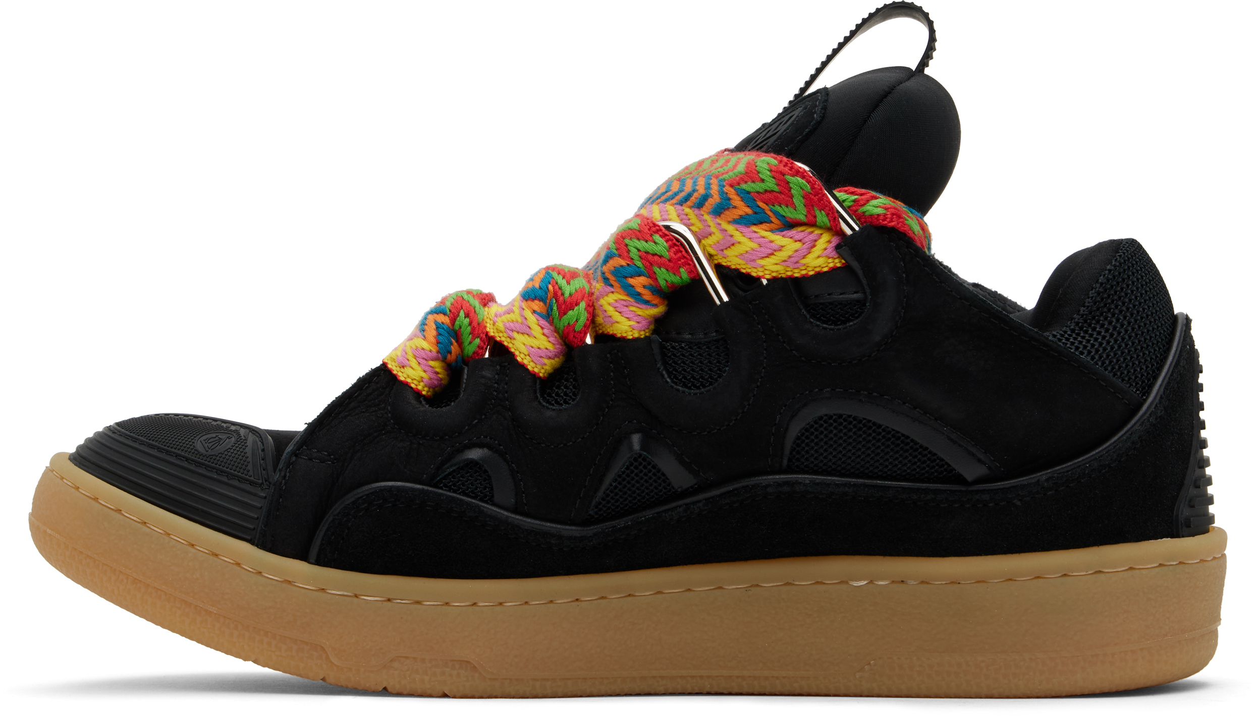 Lanvin Black Leather Curb Sneakers In Black10