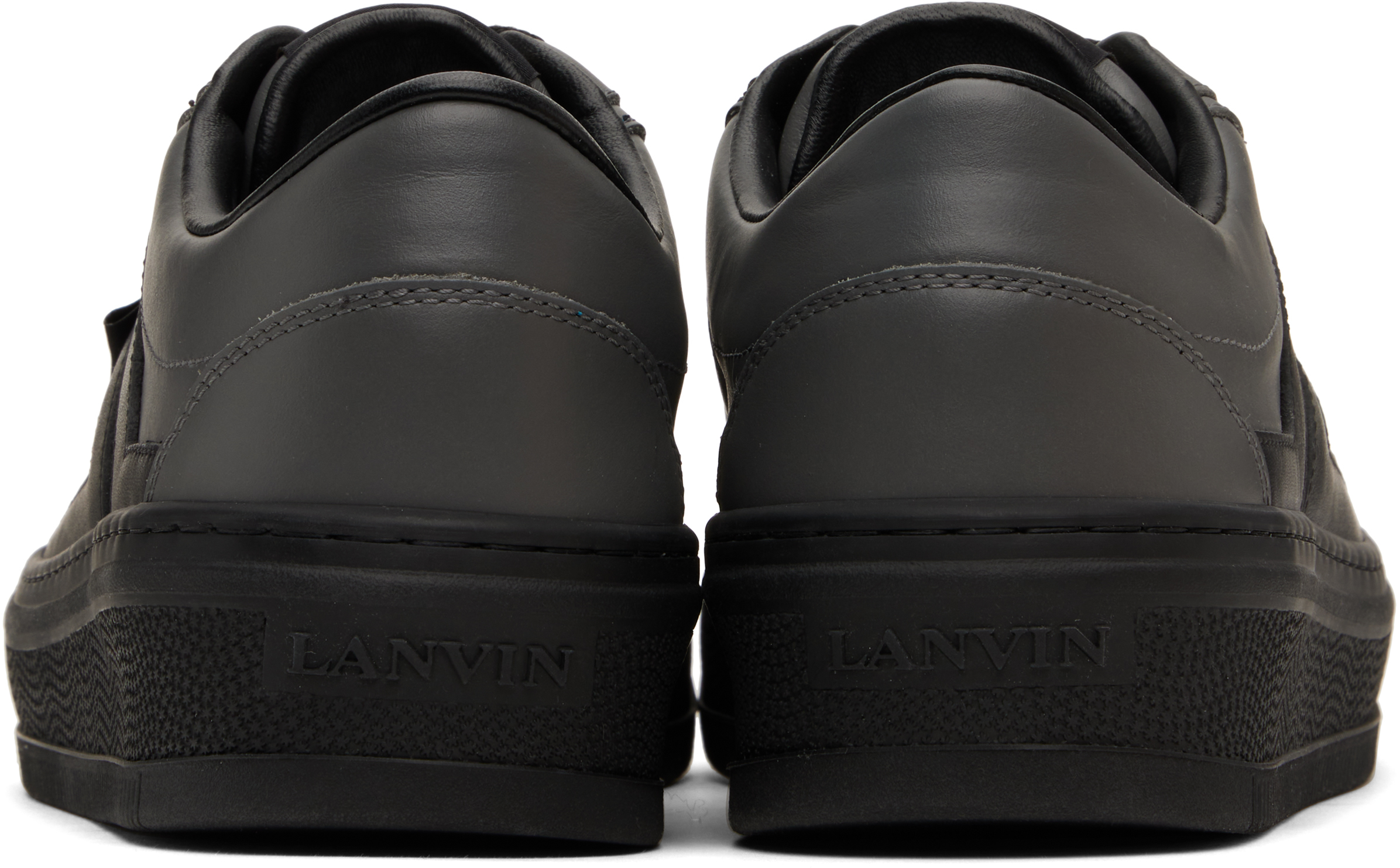Lanvin Gray & Black 'cash By ' Sneakers In Steel/blackm310