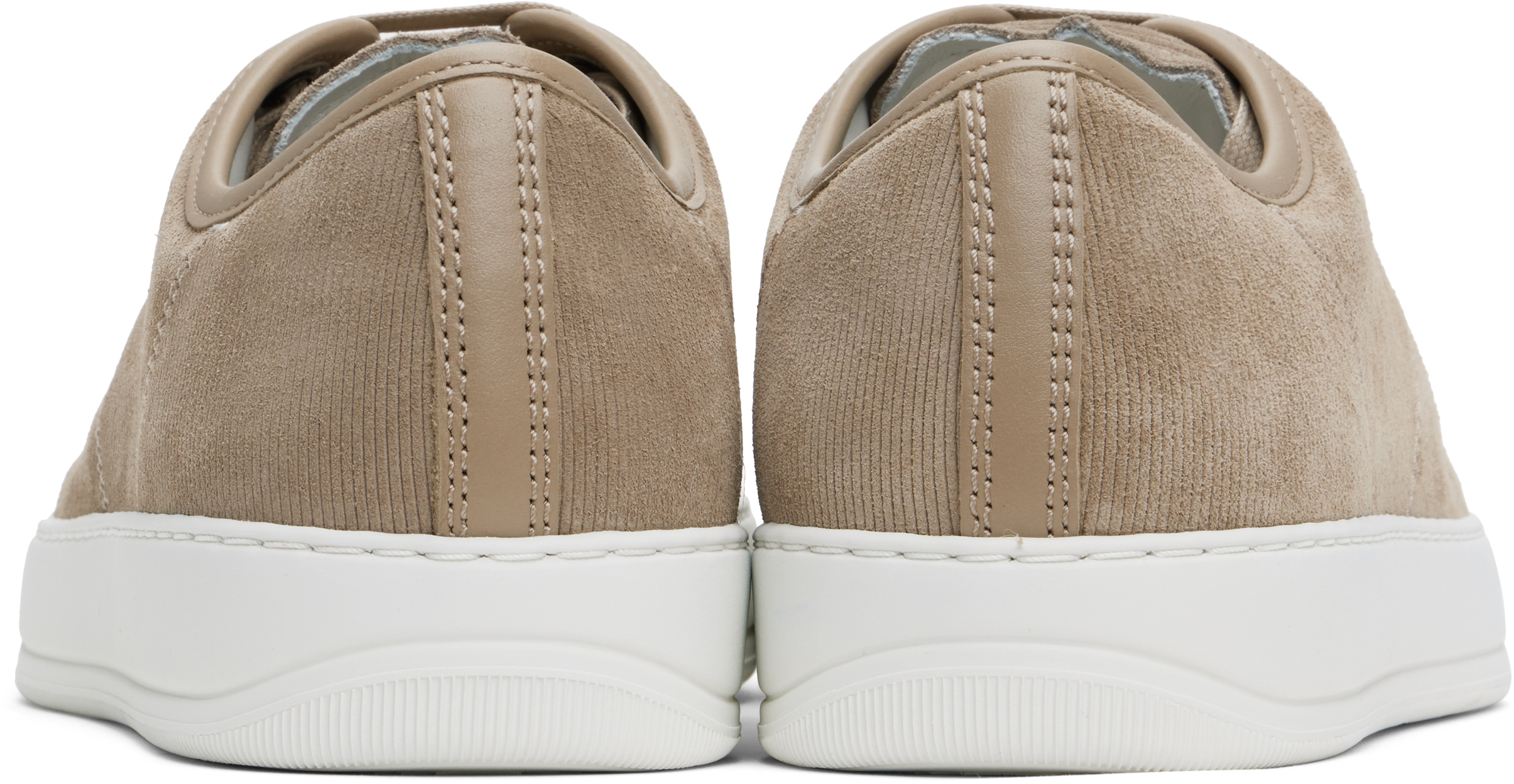 Lanvin Dbb1 Suede And Leather Sneakers For Men In Mastic04
