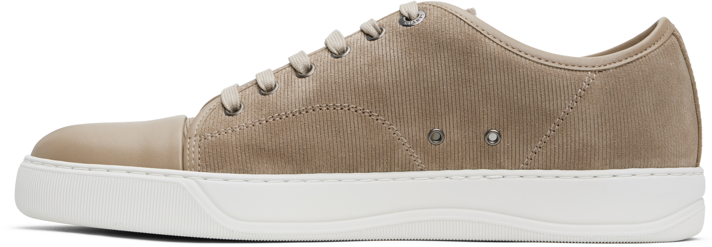 Lanvin Dbb1 Suede And Leather Sneakers For Men In Mastic04