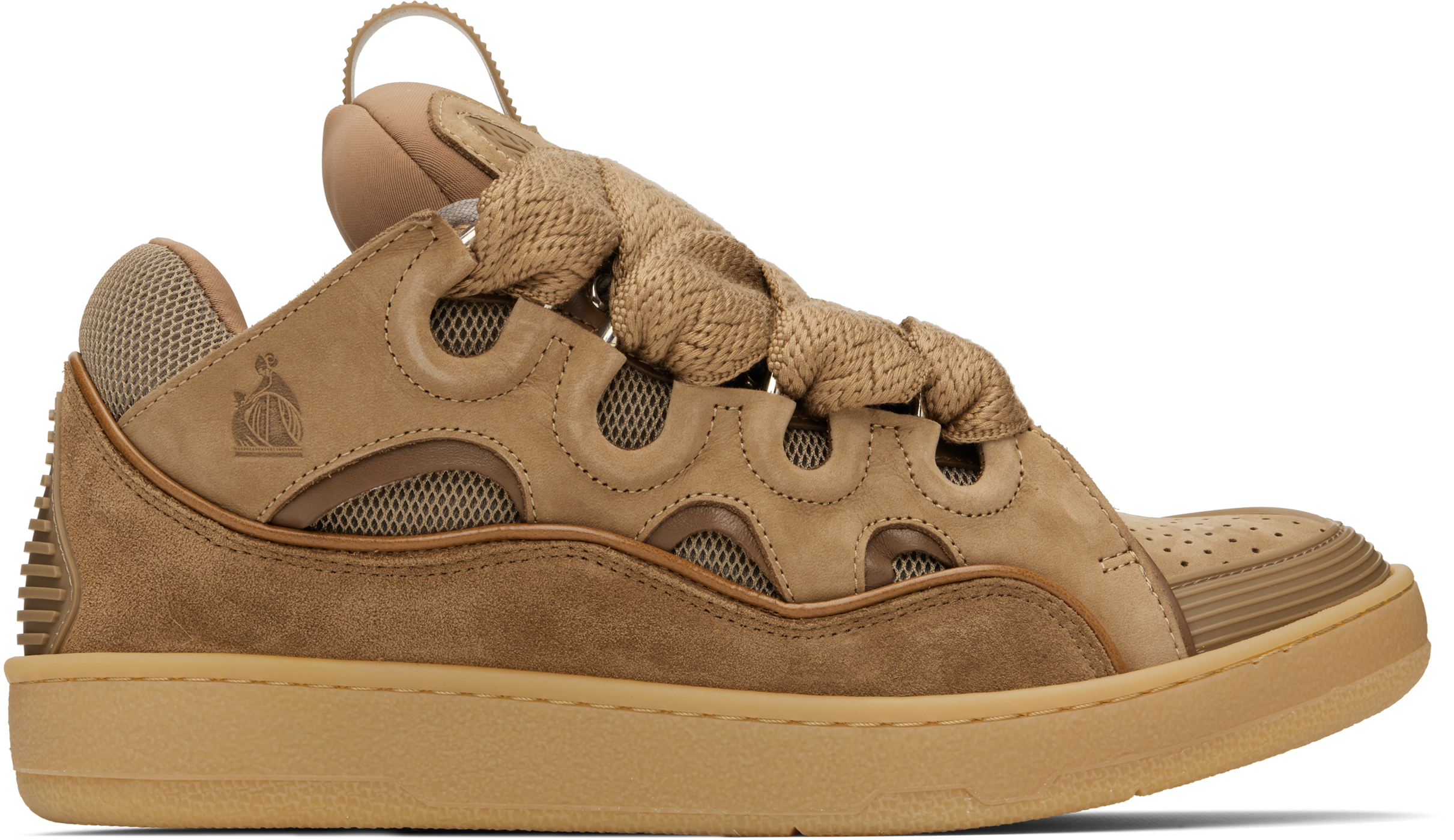 【関税込み】Lanvin SSENSE限定 ブラウン Curb スニーカー SSENSE Exclusive Brown Curb Sneakers by Lanvin on Sale