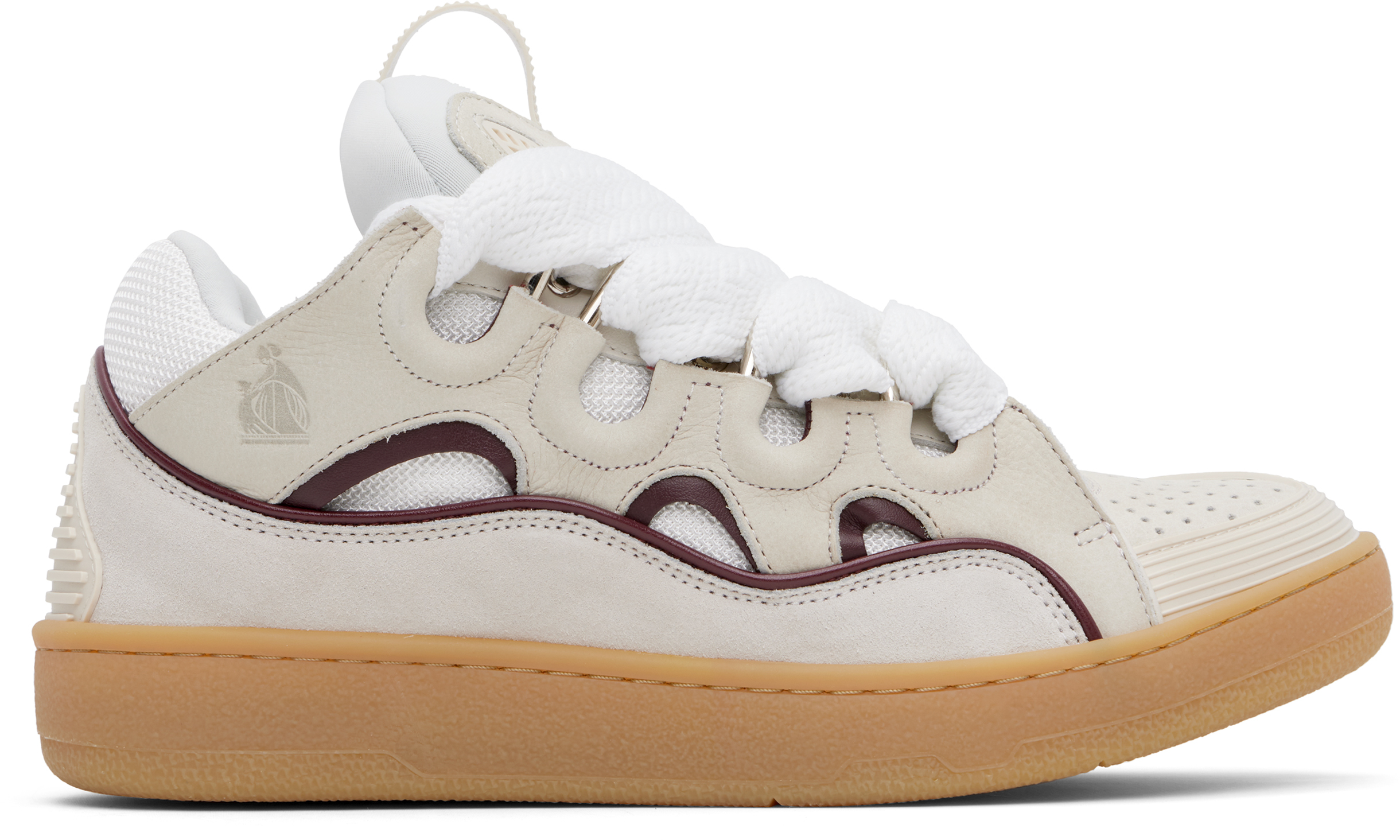 スニーカー LANVIN Men Sneakers FU SKDK00 NAST P25 0204 Beige SSENSE Exclusive Beige Curb Leather Sneakers by Lanvin on Sale