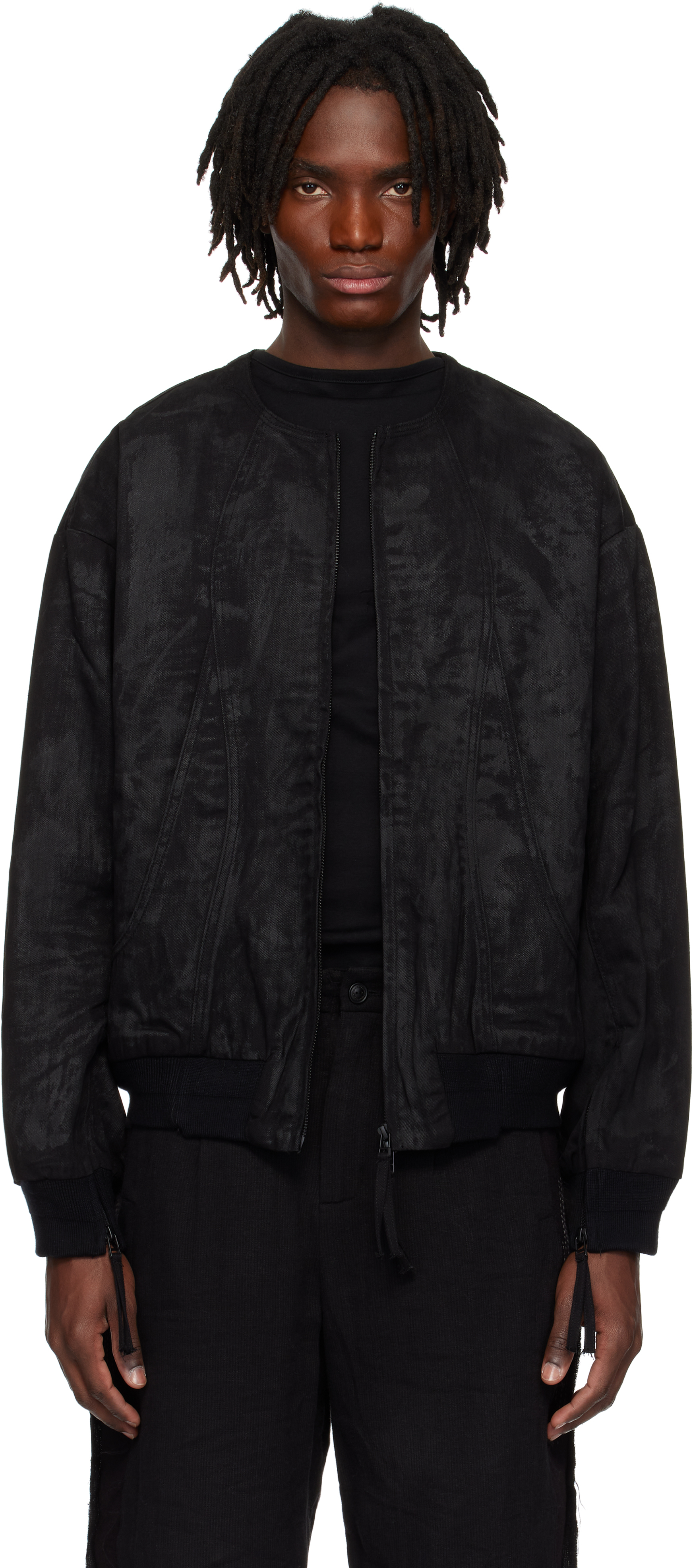 Professor.e Black Object-faded Bomber Jacket In Black