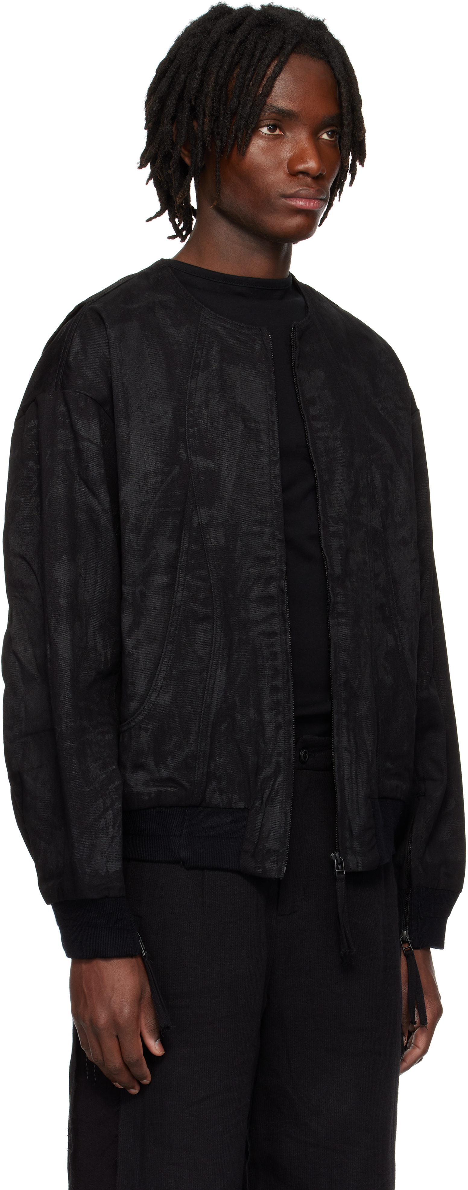 Professor.e Black Object-faded Bomber Jacket In Black