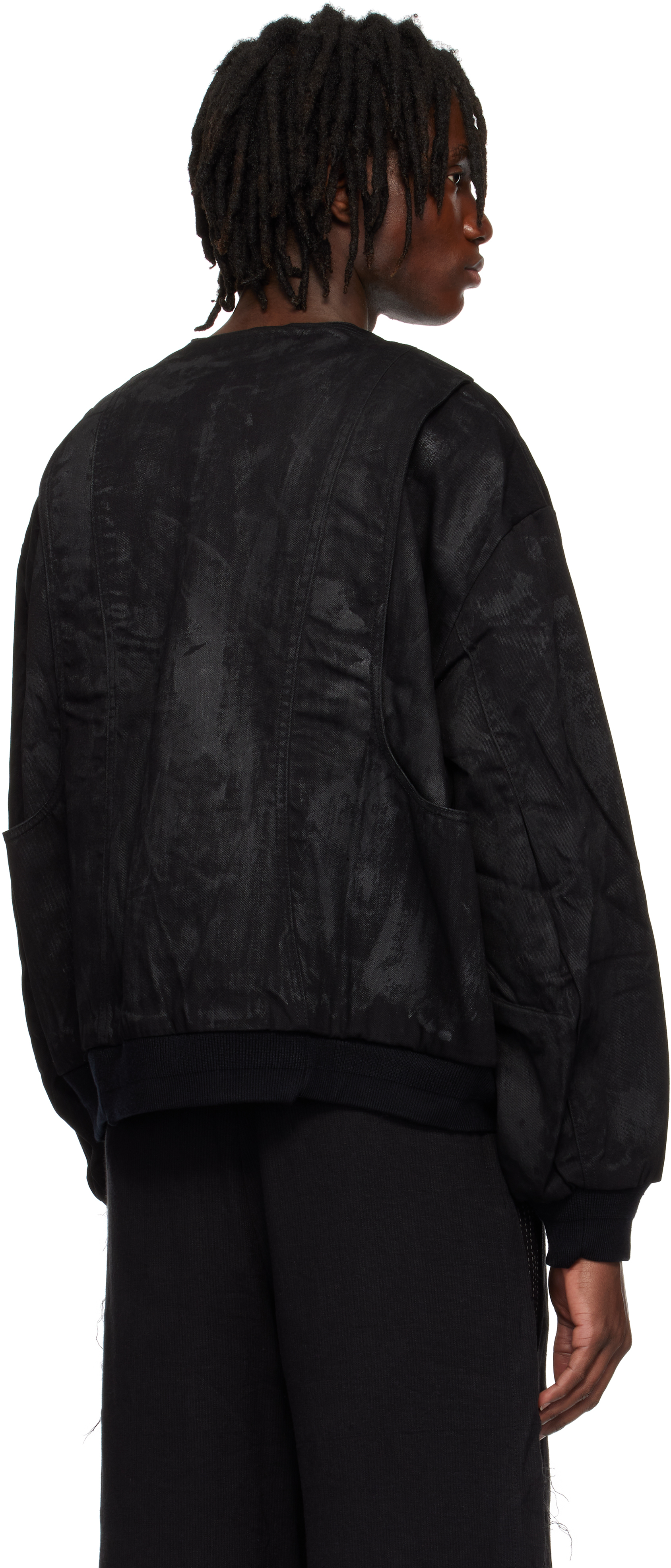 Professor.e Black Object-faded Bomber Jacket In Black