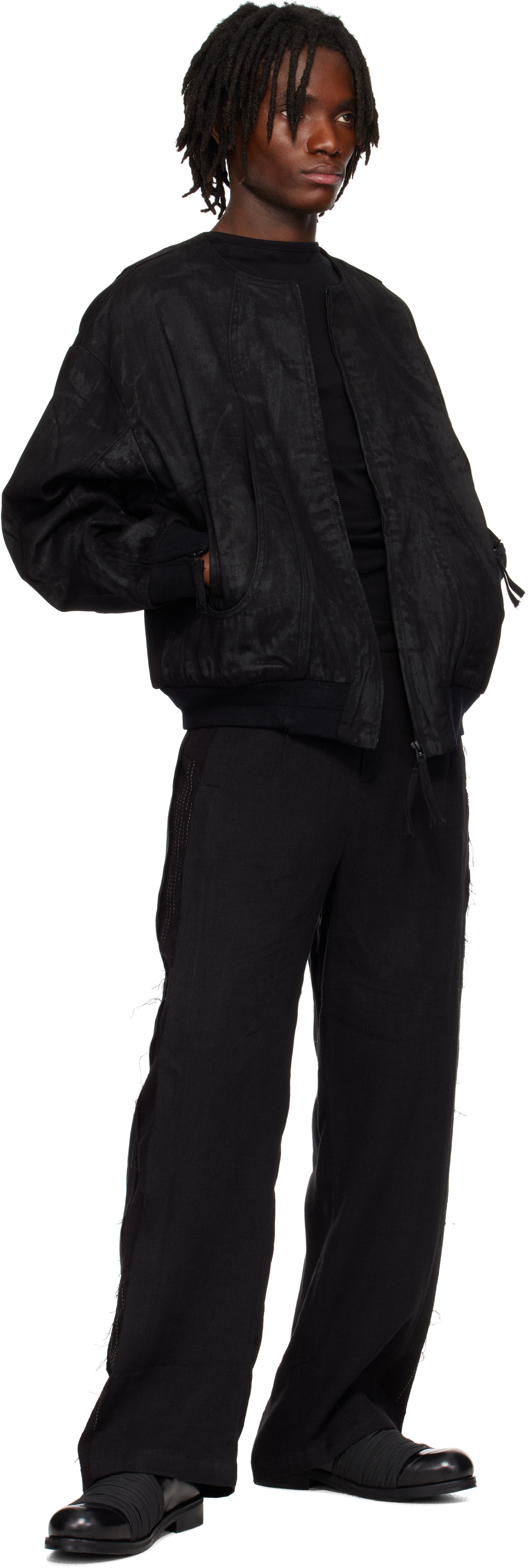 Professor.e Black Object-faded Bomber Jacket In Black
