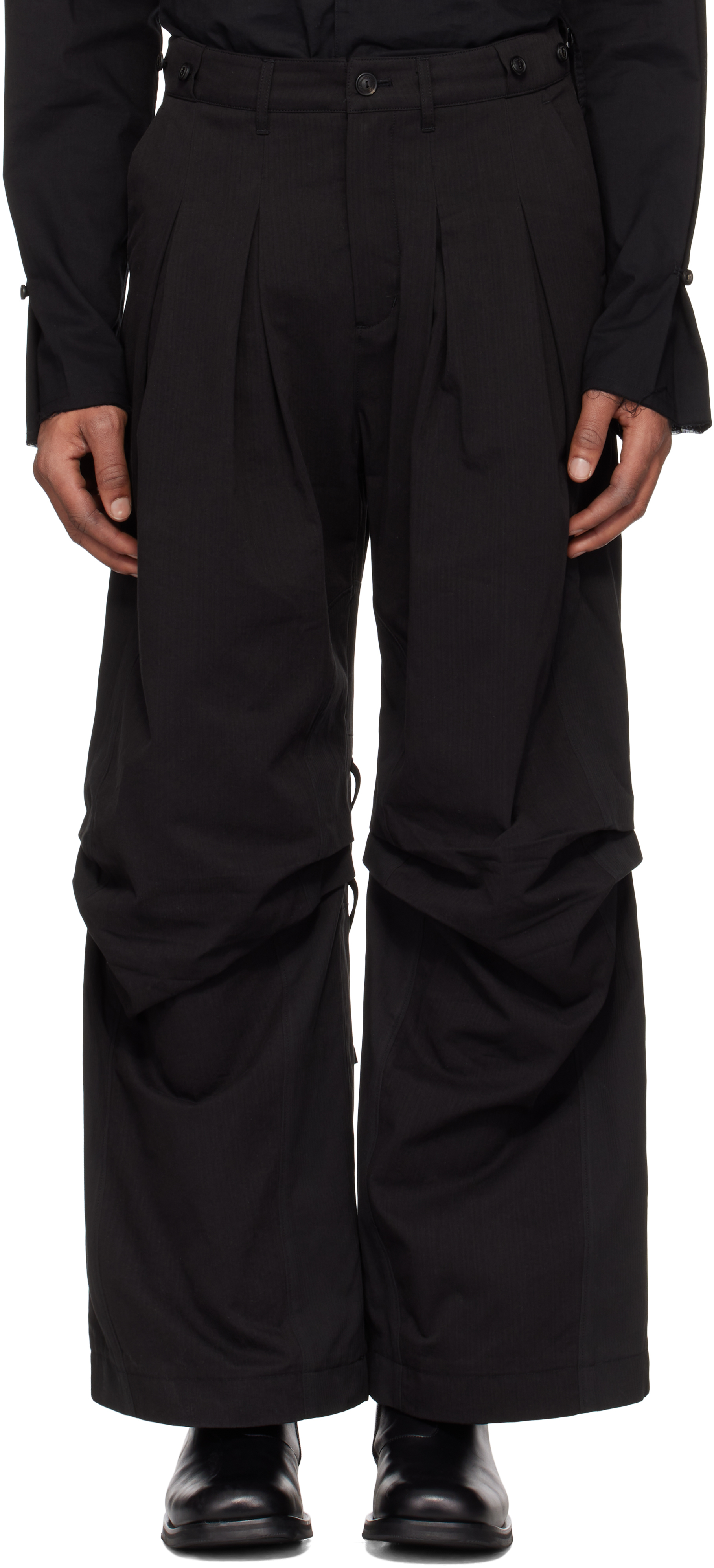 Professor. E Black Parachute Worker Trousers