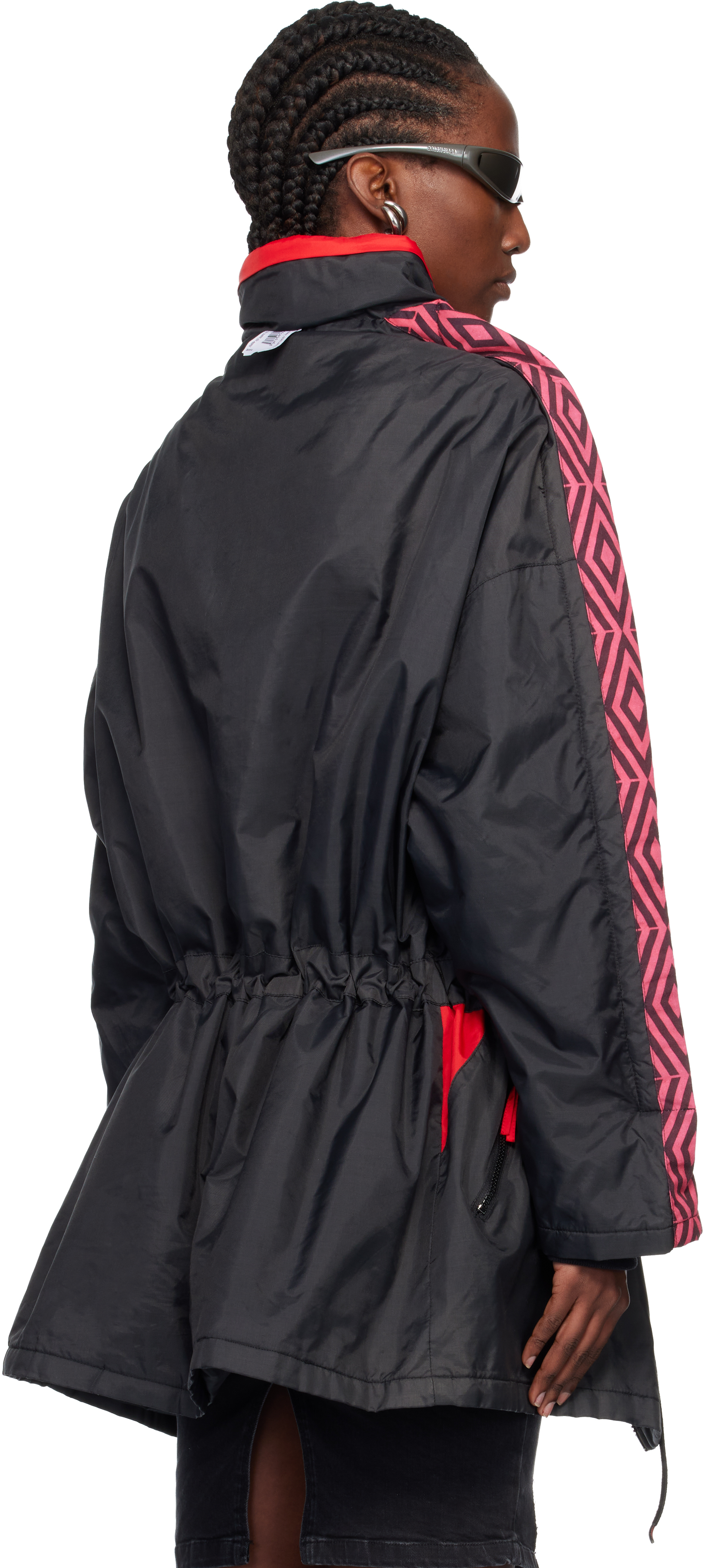 Prototypes Black & Red Outline Coach Parka In Black