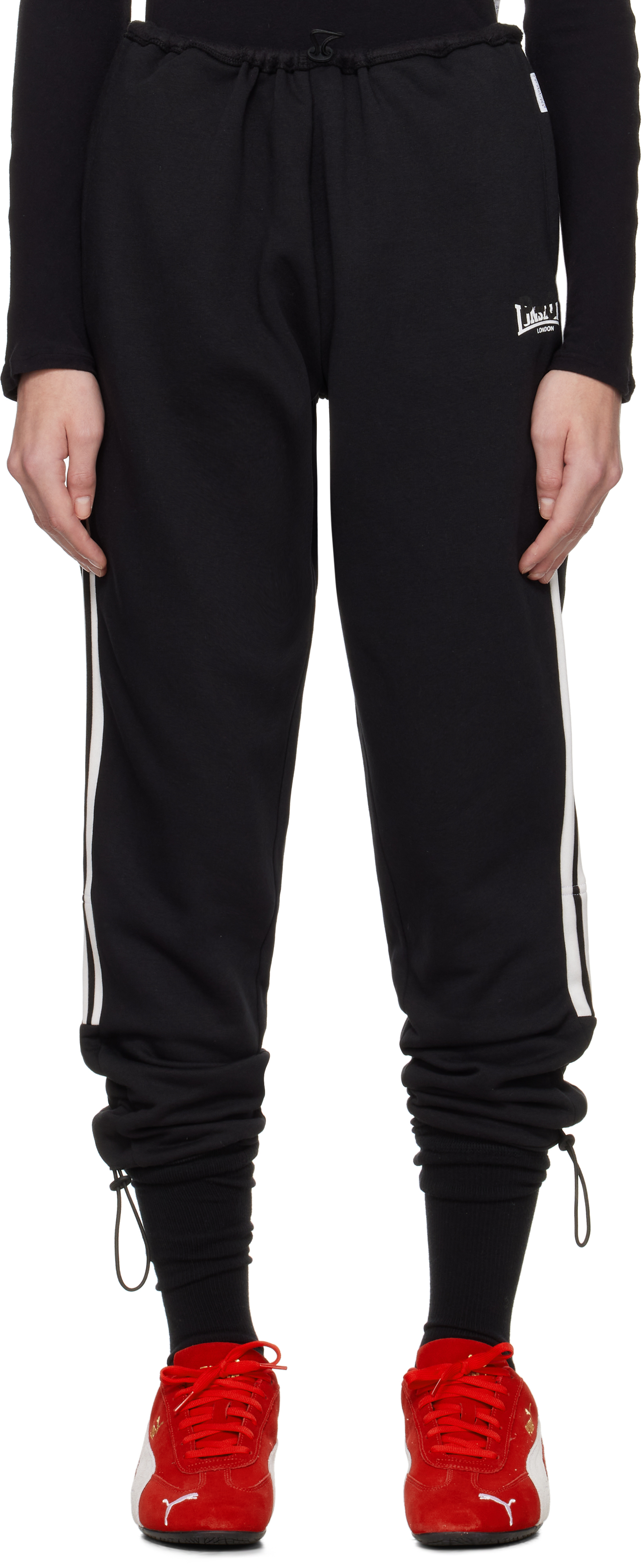Black Toggle Track Pants