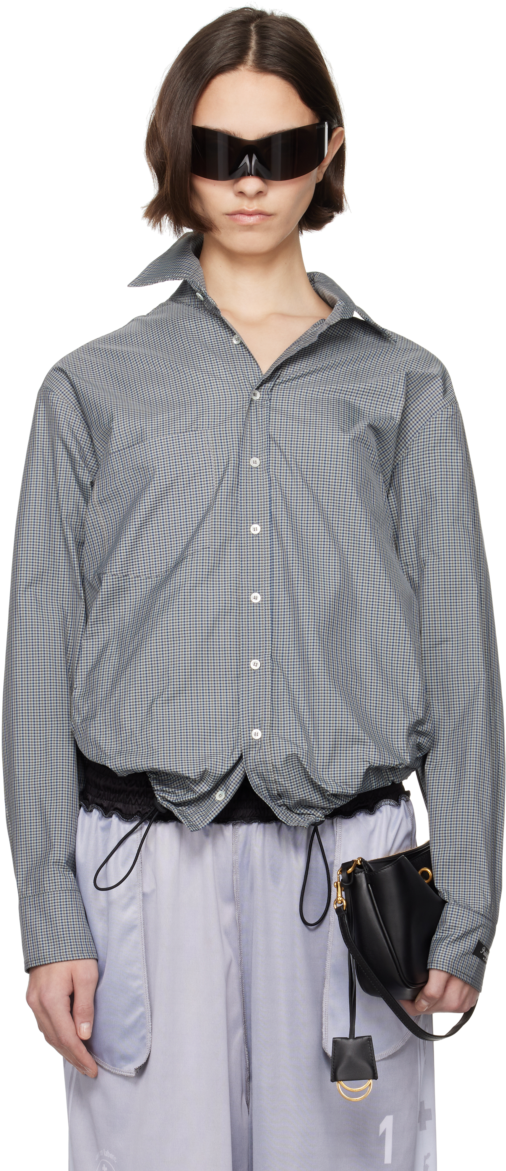 Gray Open Back Shirt