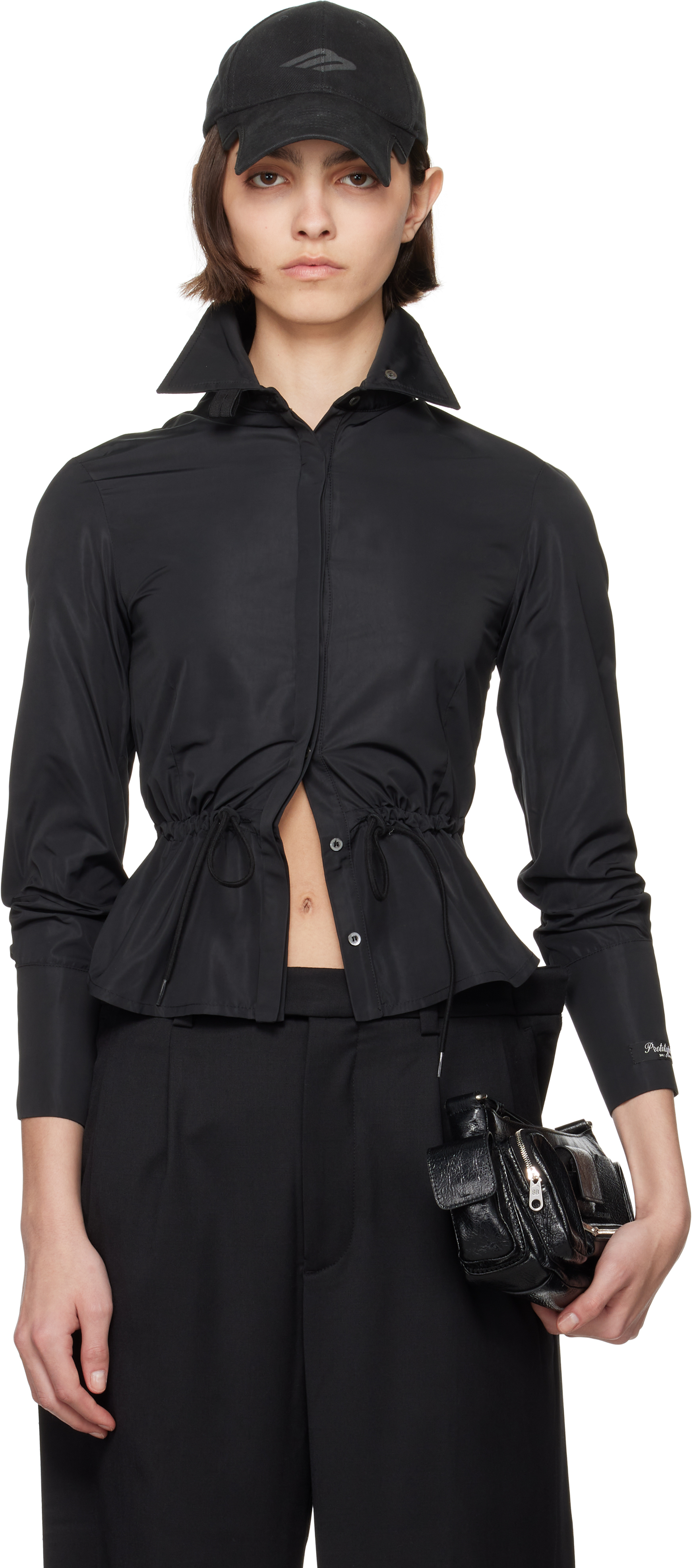Black Shoelace Shirt