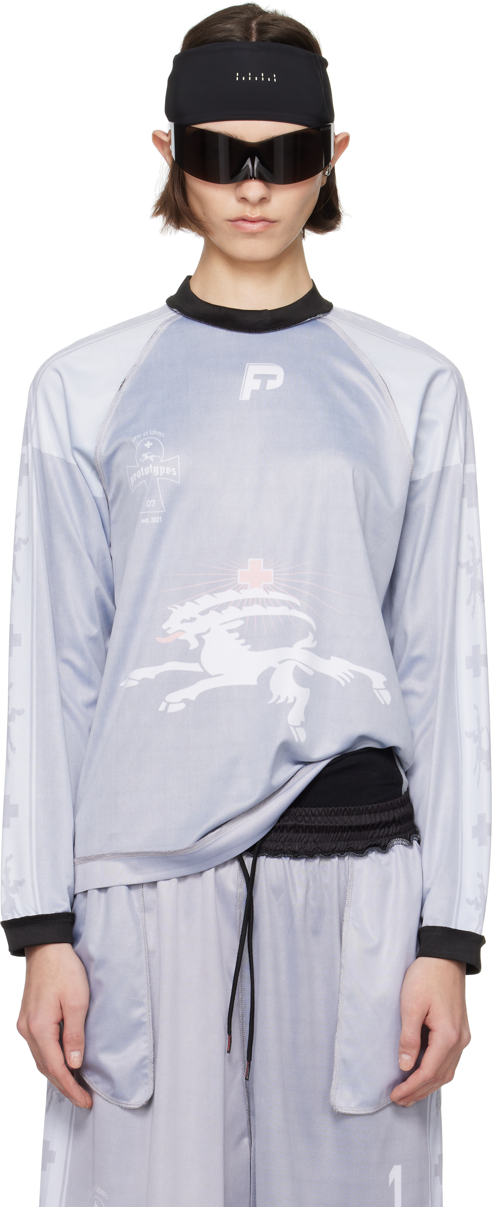 Gray Insideout Football Long Sleeve T-shirt