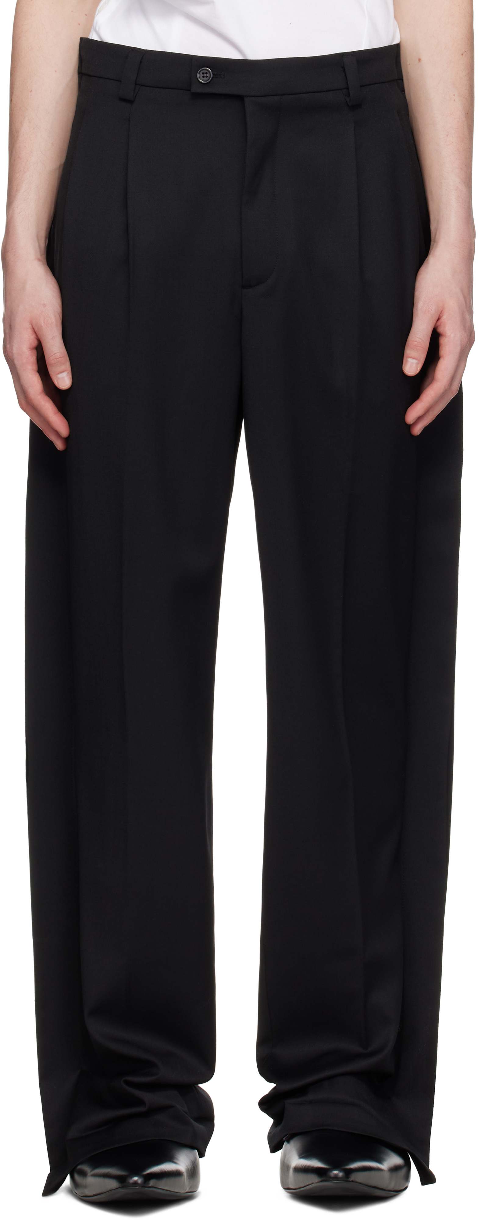 Black Outline Tailored Trousers