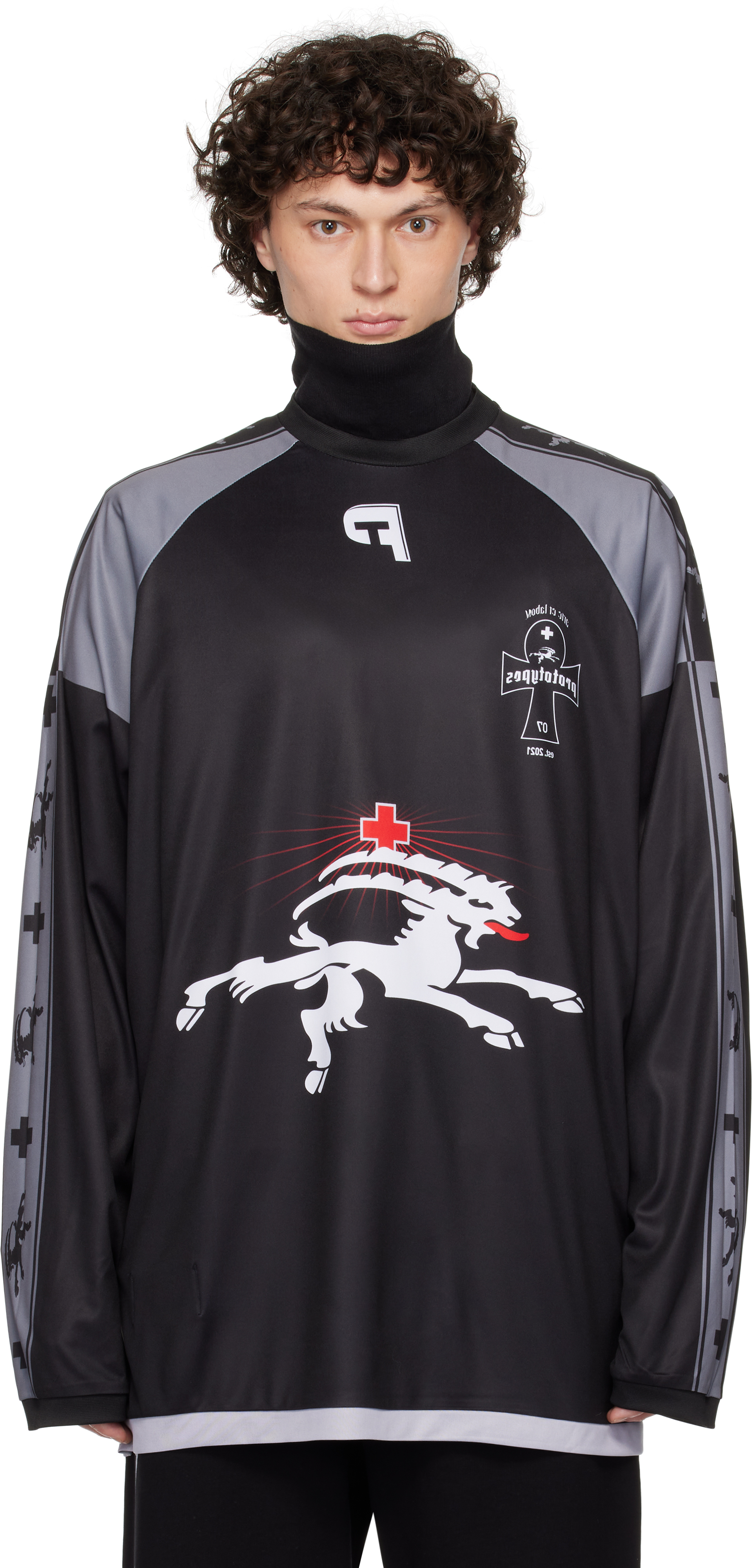 【関税込み】Prototypes グレー Insideout Football 長袖Tシャツ 関税込み】Prototypes グレー Insideout Football 長袖Tシャツ