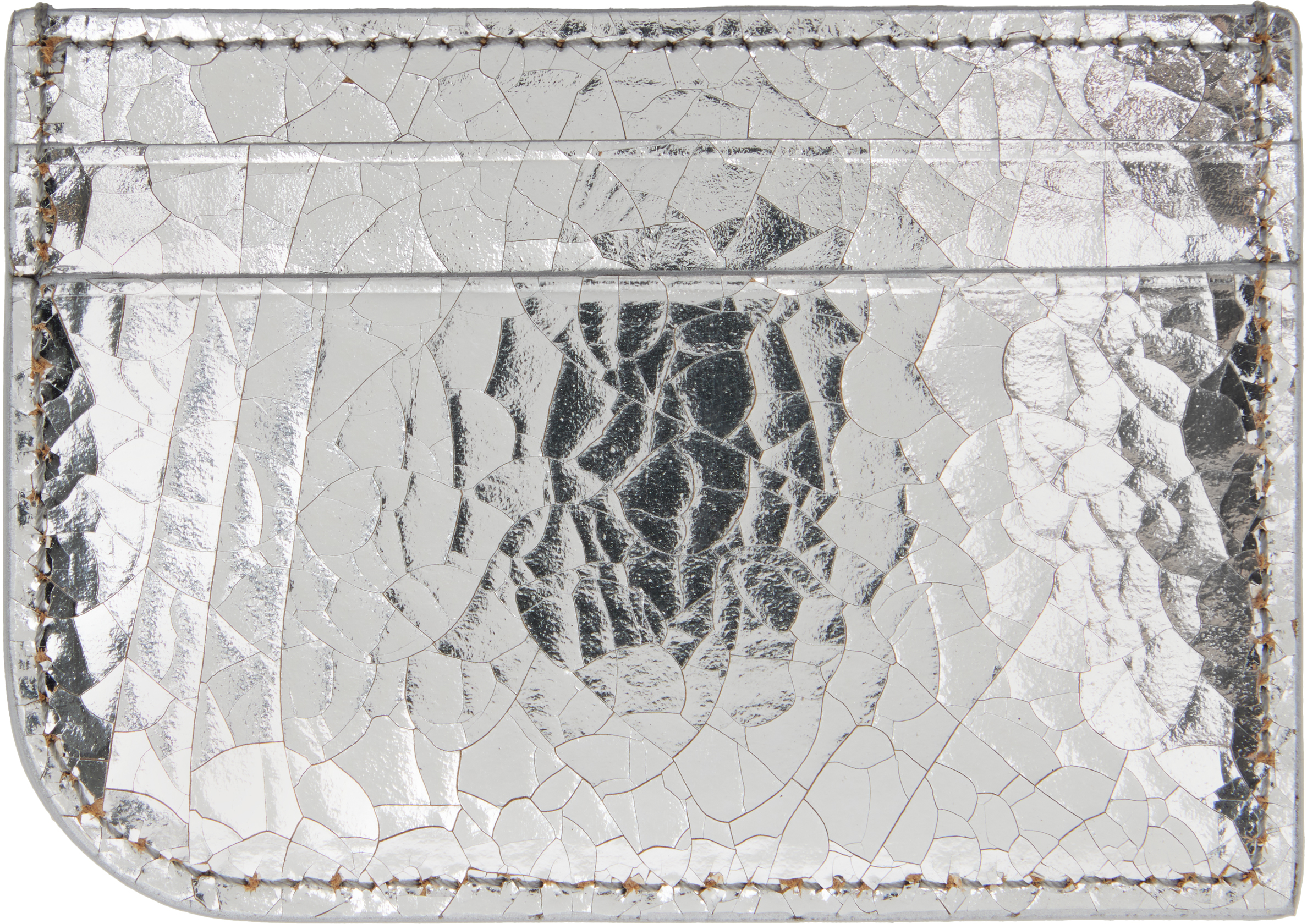 Alexander Mcqueen Silver 'mcqueen Sling' Card Holder In 1402 Silver/beige/si