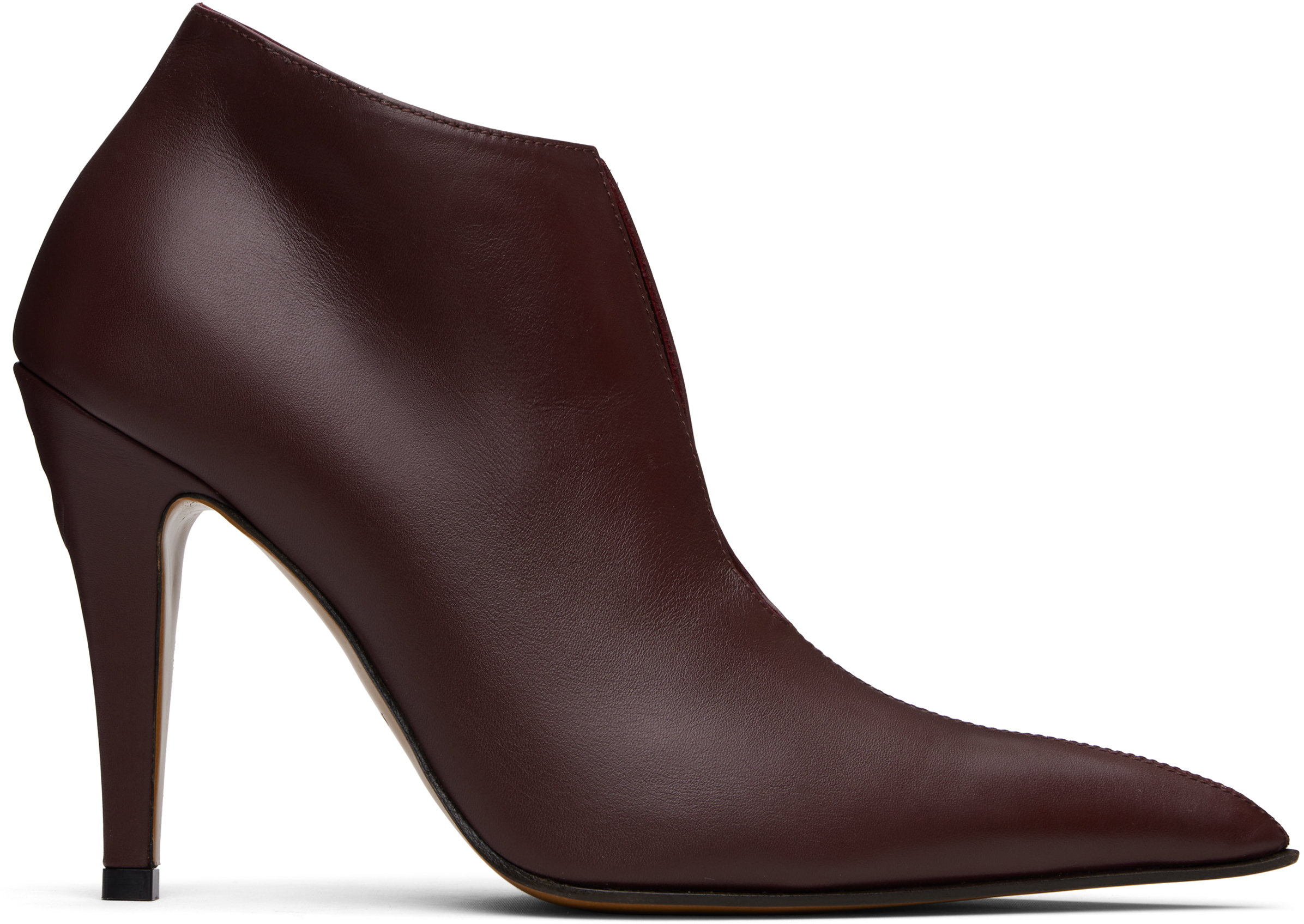 Burgundy Birdee Slashed Pump Boots