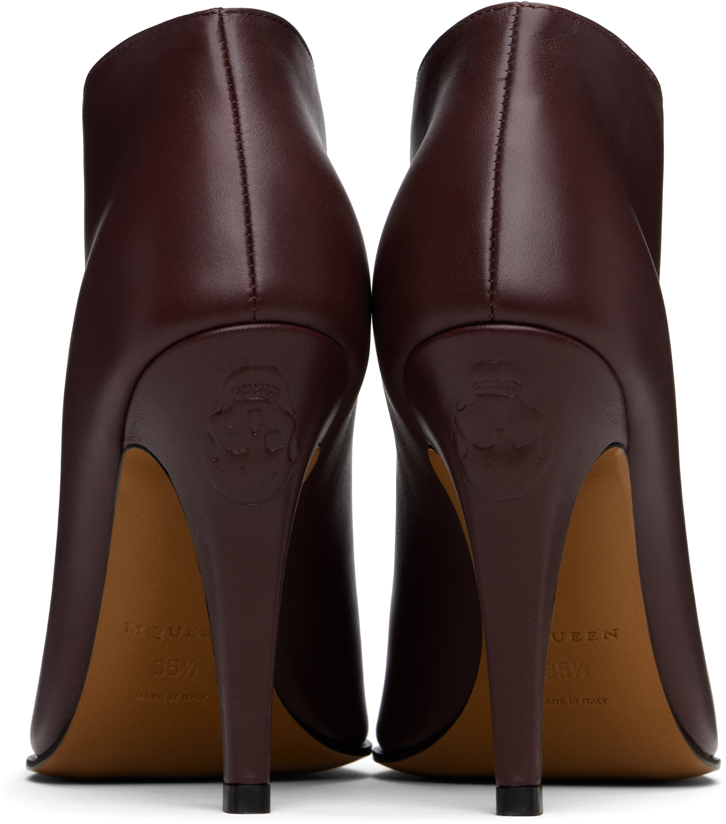 Alexander Mcqueen Burgundy Birdee Slashed Pump Boots In 6026 Wine