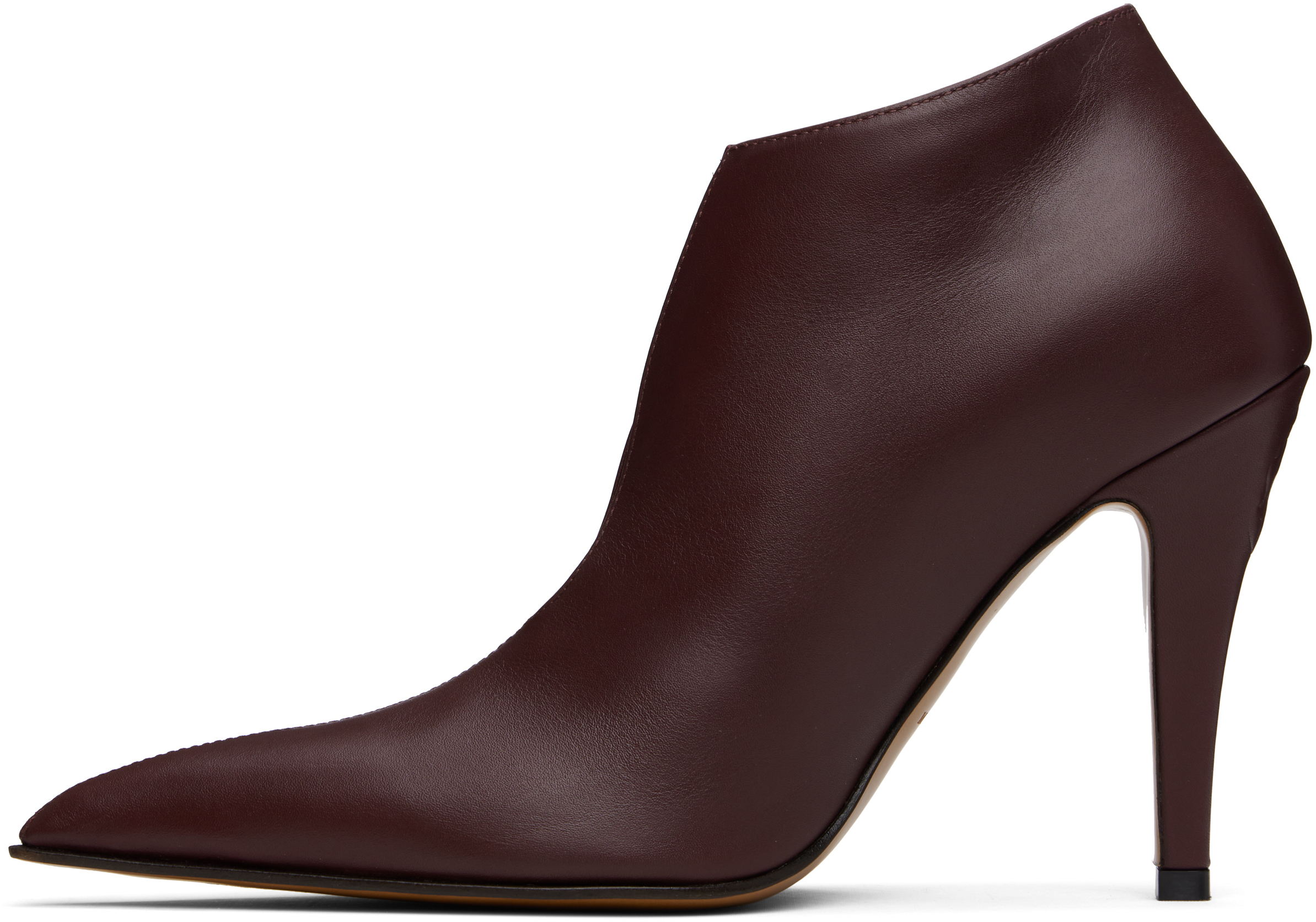 Alexander Mcqueen Burgundy Birdee Slashed Pump Boots In 6026 Wine