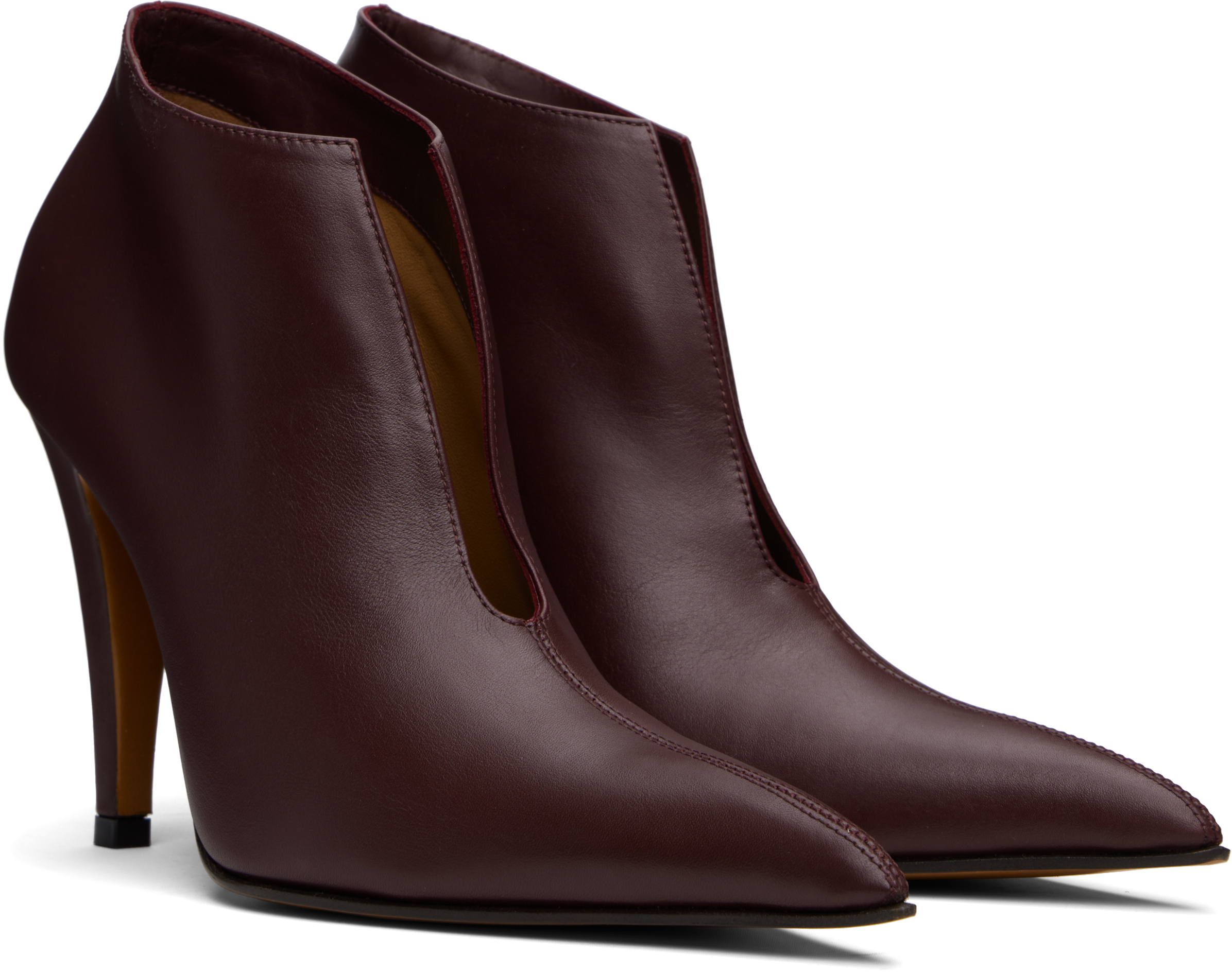 Alexander Mcqueen Burgundy Birdee Slashed Pump Boots In 6026 Wine