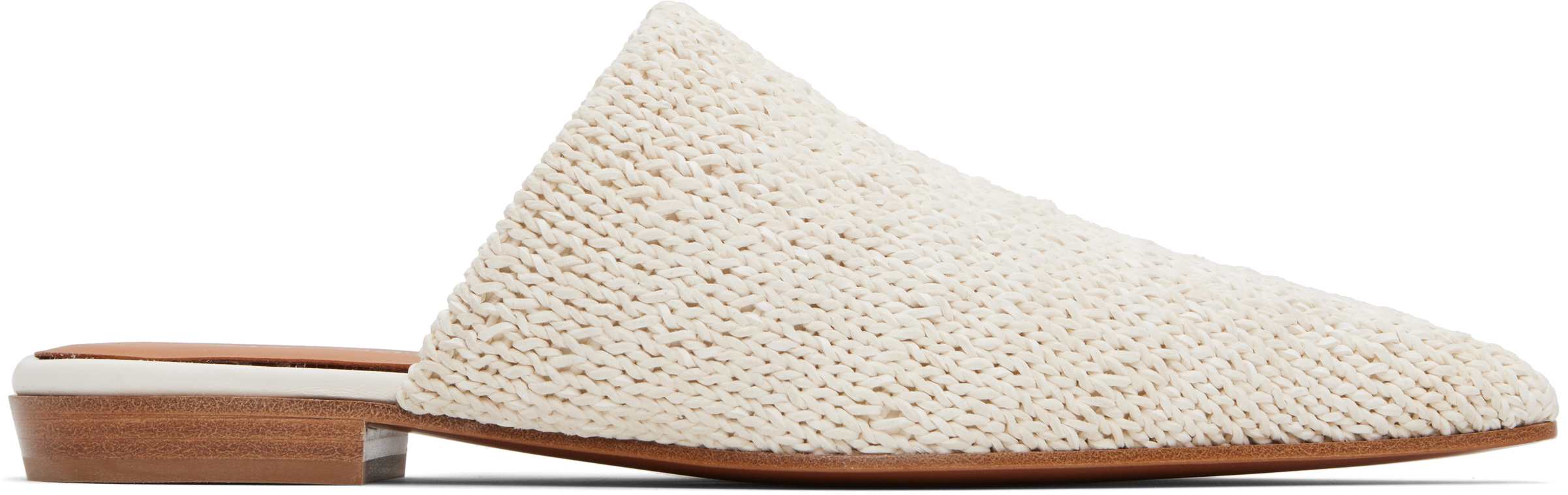 Off-White Birdee Leather Knit Mules