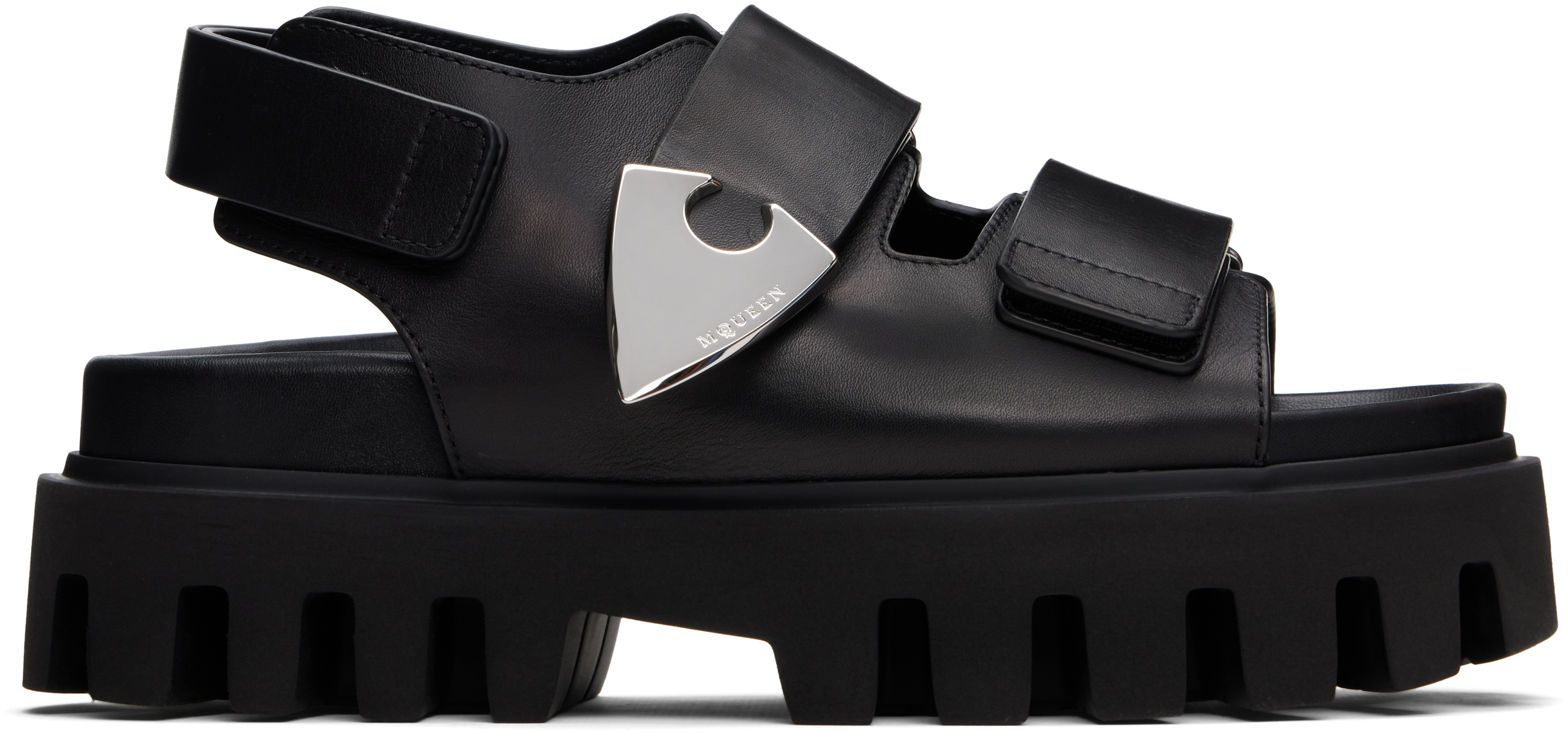 【関税込み】McQueen ブラック Parachute サンダル McQueen: ブラック Parachute サンダル | SSENSE 日本