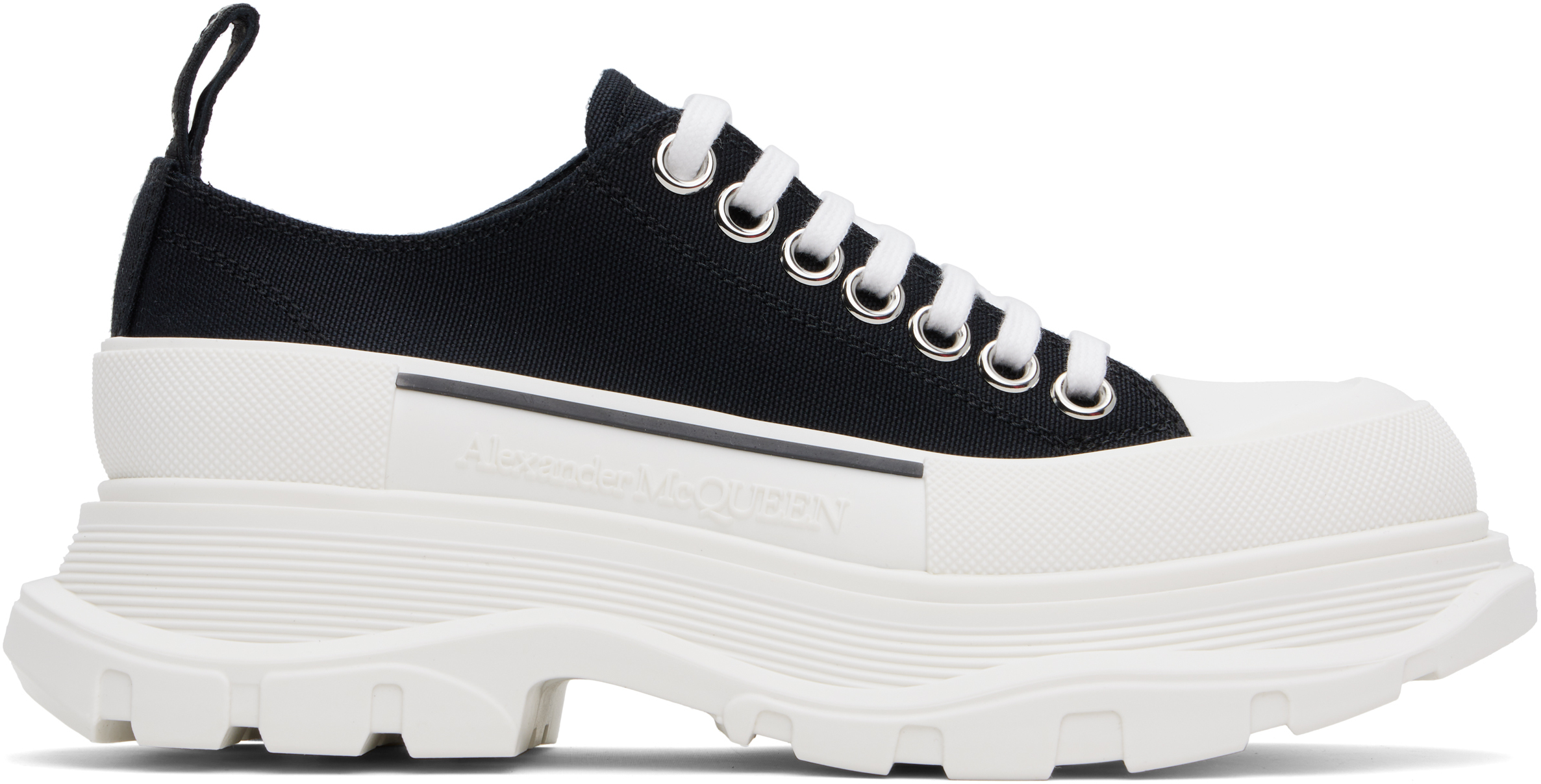Black & White Tread Slick Sneakers