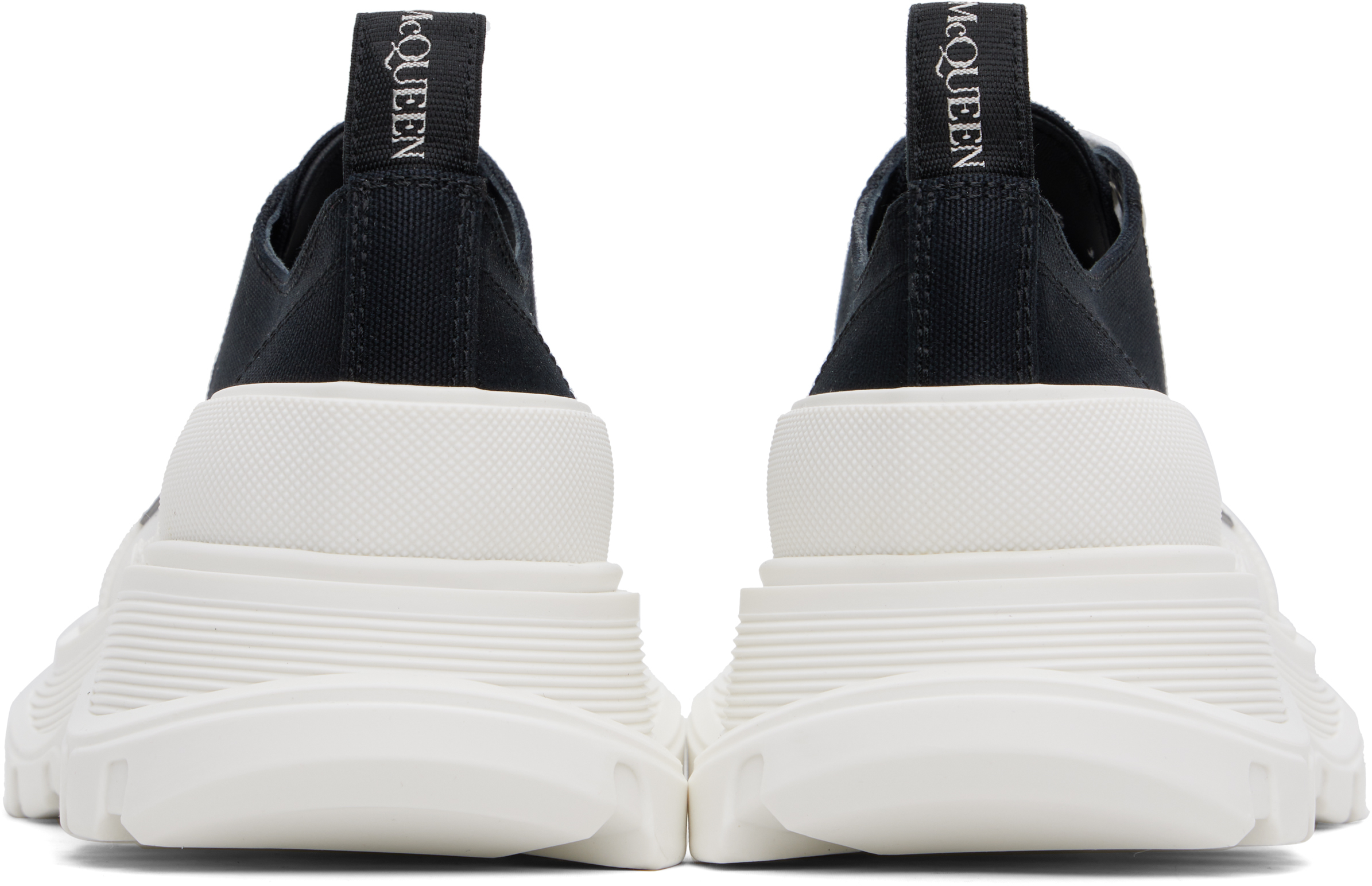 Alexander Mcqueen Black Canvas Tread Slick Sneakers In Multi