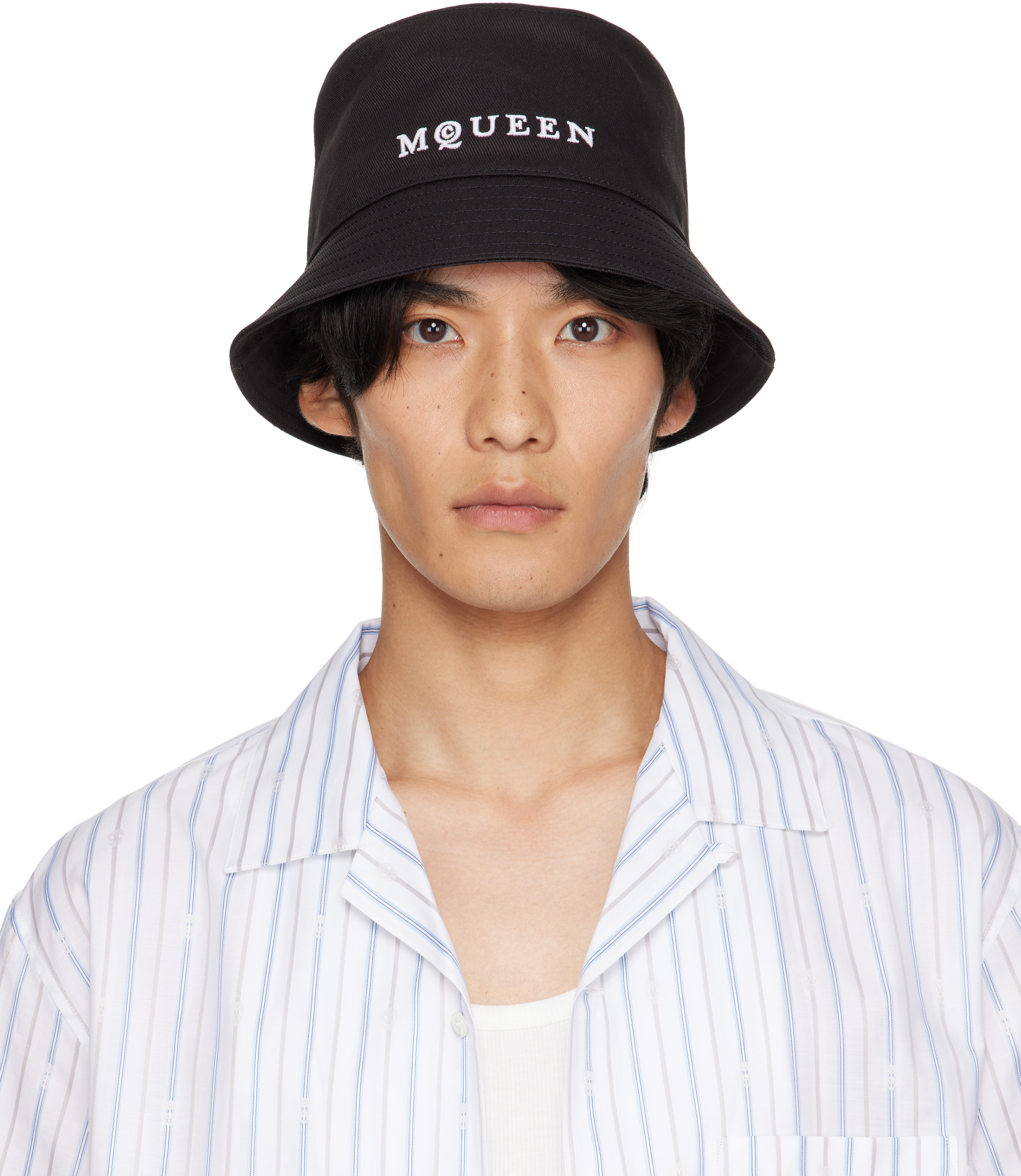 Alexander Mcqueen Black Logo Bucket Hat