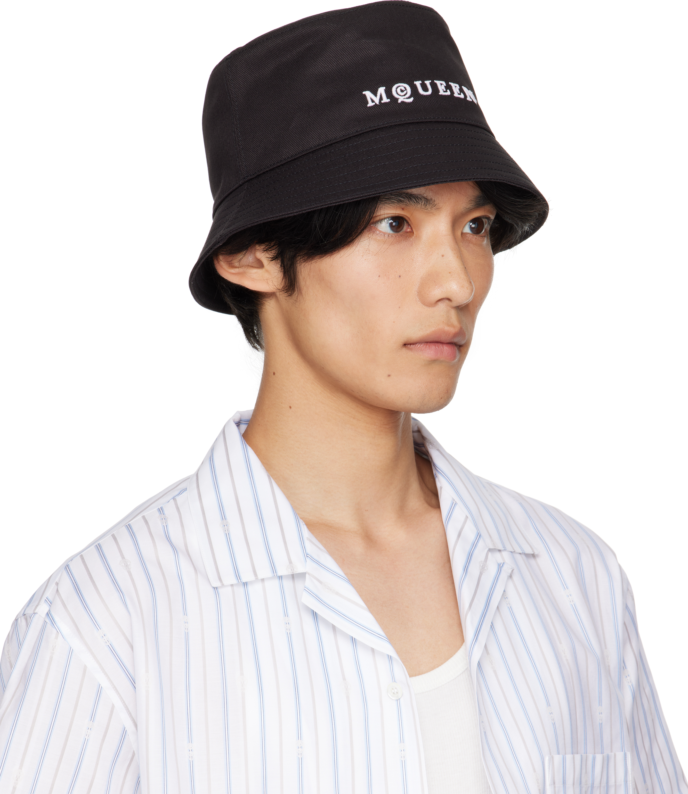 Alexander Mcqueen Black Logo Bucket Hat