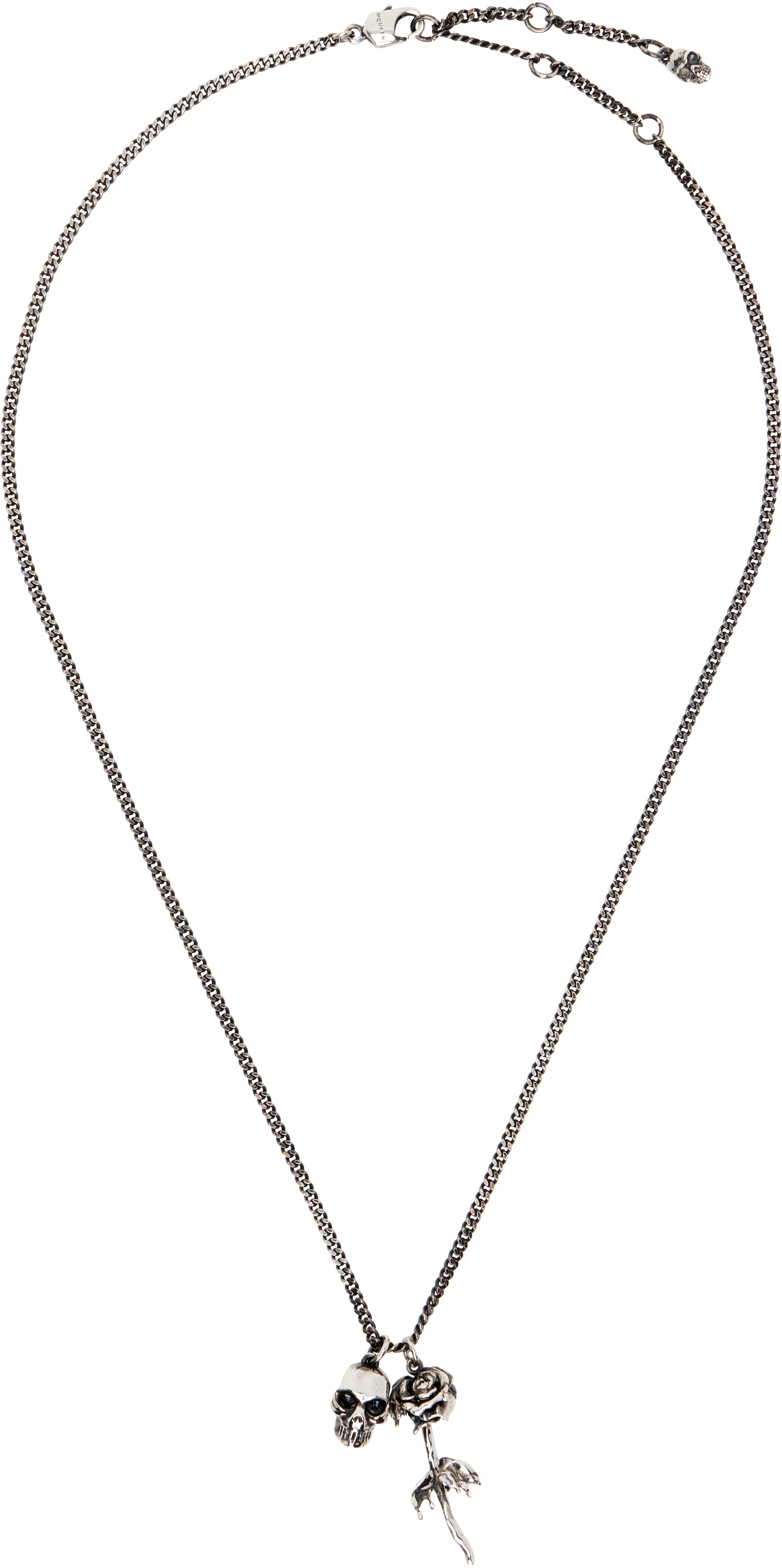 Skull & Dipped Rose Necklace